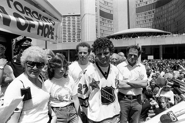 Terry Fox at Nathan Phillips Square on July 11th, 1980 receiving the keys to the city.  Terry Fox passed away 39 years ago today in New Westminster, BC at the age of 22.  credit: @torontostarchives #oldtoronto #toronto #history