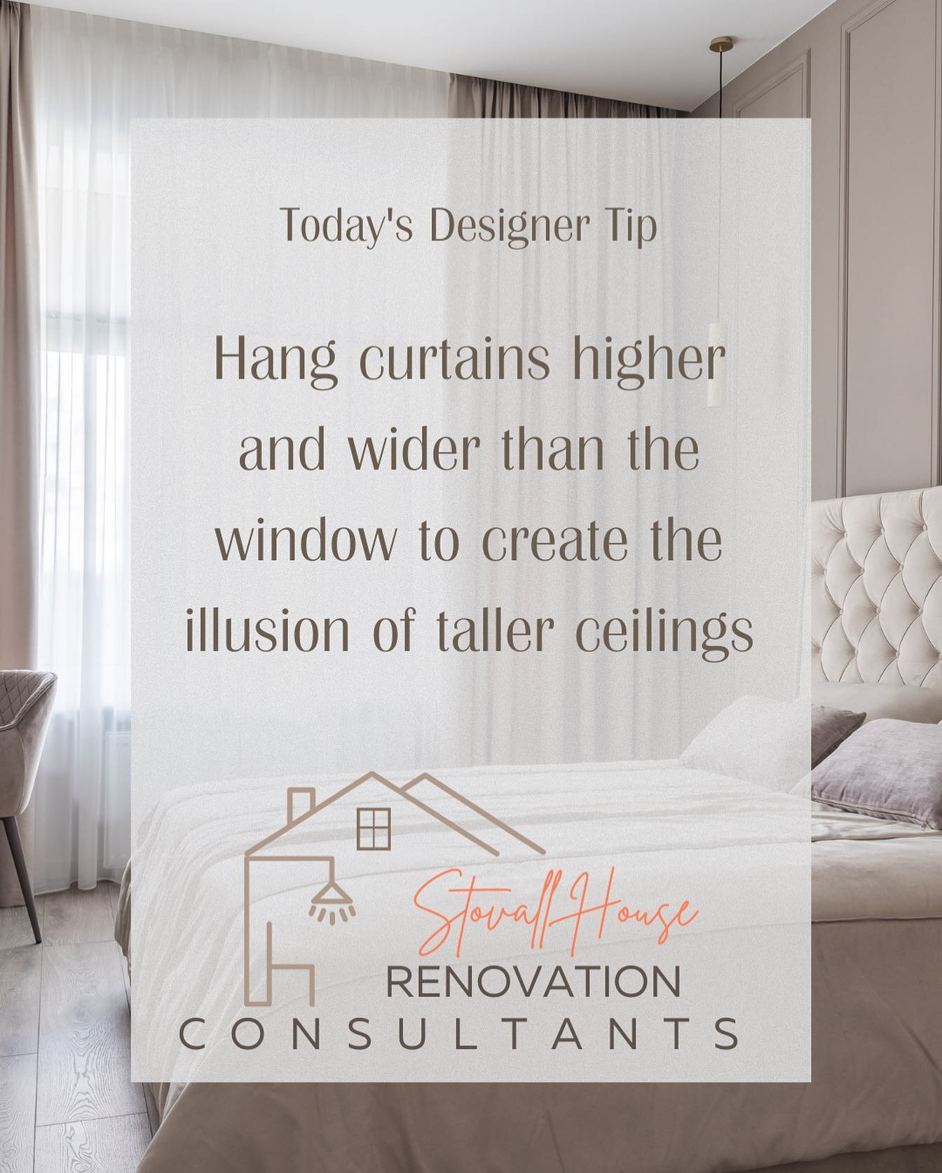 Hanging curtains high and wide can make a room look larger and more stylish. By hanging them higher than the window and wider than the frame, you can create the illusion of higher ceilings and a larger window. This can also allow more natural light t