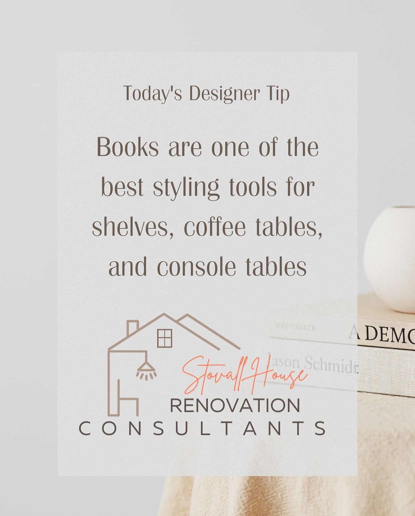 Books can be used as a styling tool by stacking them to create a decorative accent, using them to elevate decorative items, or arranging them by color or size to add visual interest to a space.

In addition to using books as a styling tool, there are