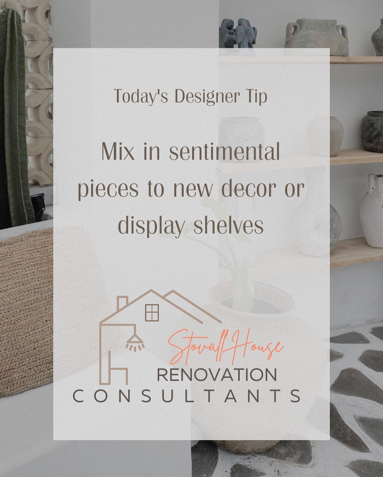Incorporate sentimental items into your new decor or display shelves to add a personal touch and create a more meaningful space.

Here are some ideas to help you mix sentimental pieces into your new decor or display shelves:

Use picture frames to di