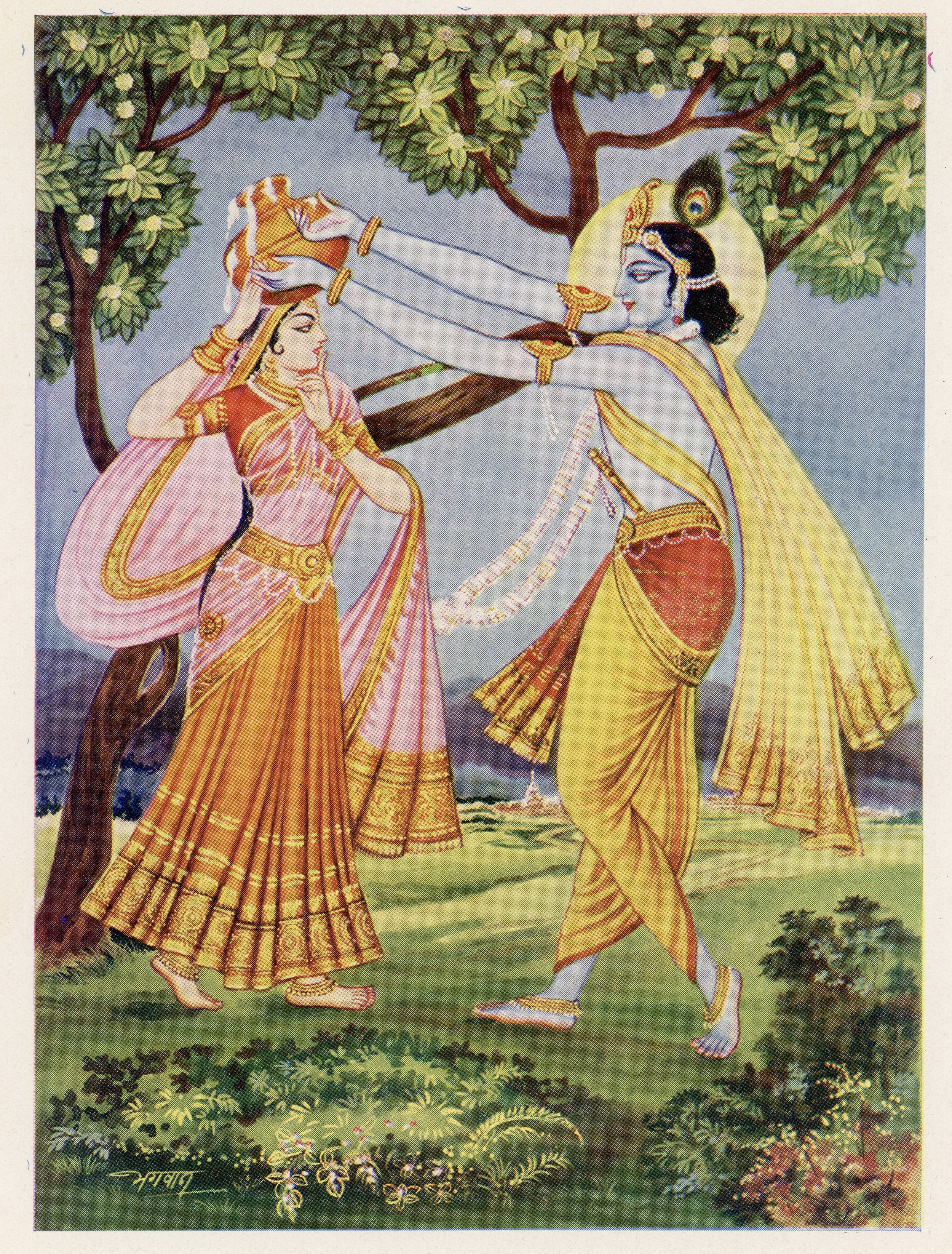 Lovers’ Loot: Krishna Drinks Water from Radha's Pitcher