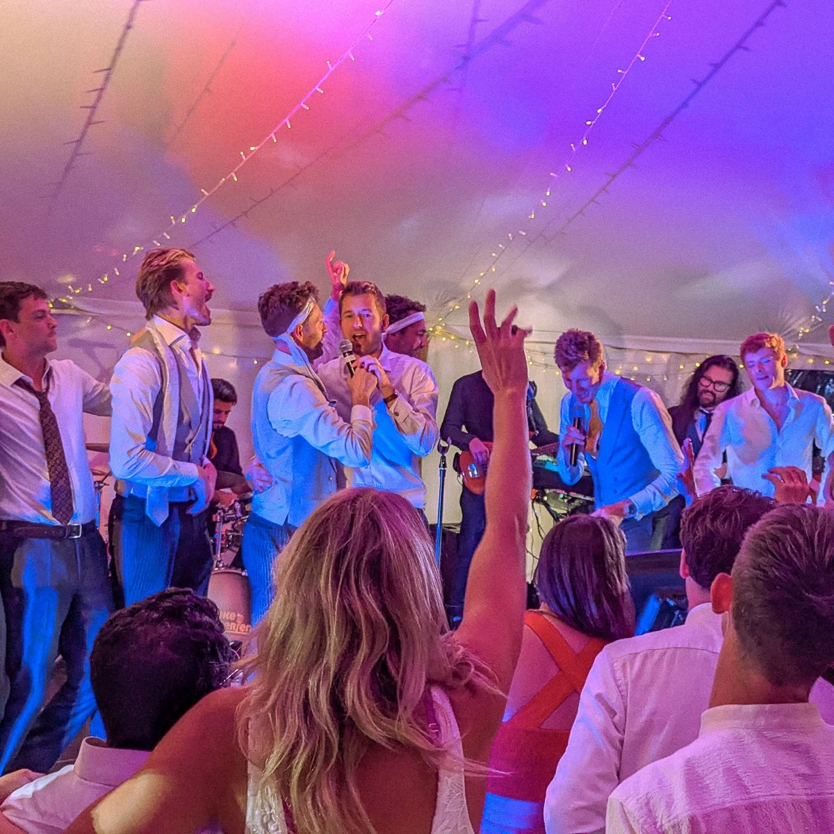 Charlie &amp; Sarah’s marquee wedding with The Bandeoke Experience