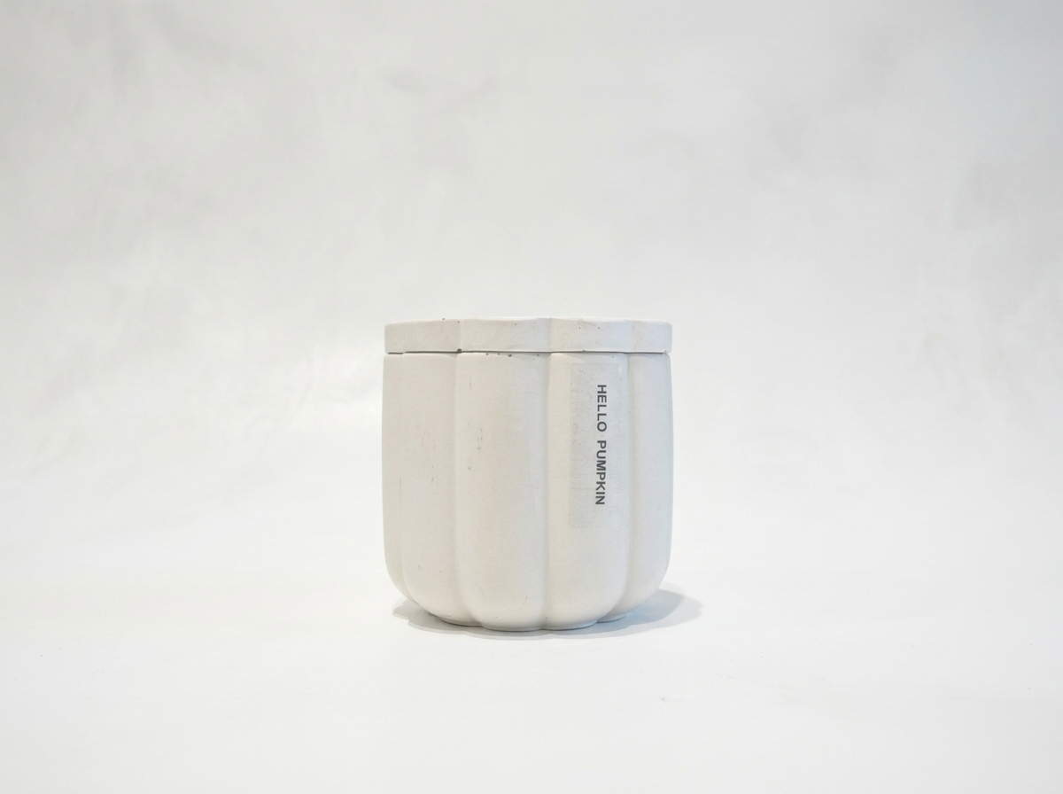 Hello Pumpkin Soy Wax Candle Concrete Vessel with Lid
