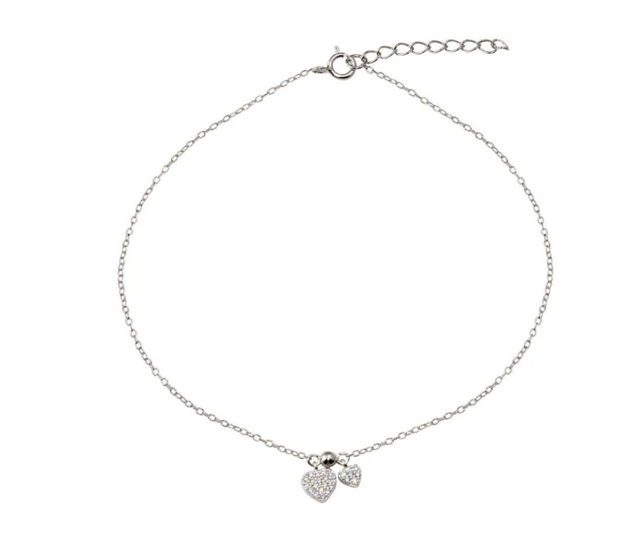 Two Heart Dangle Anklet
