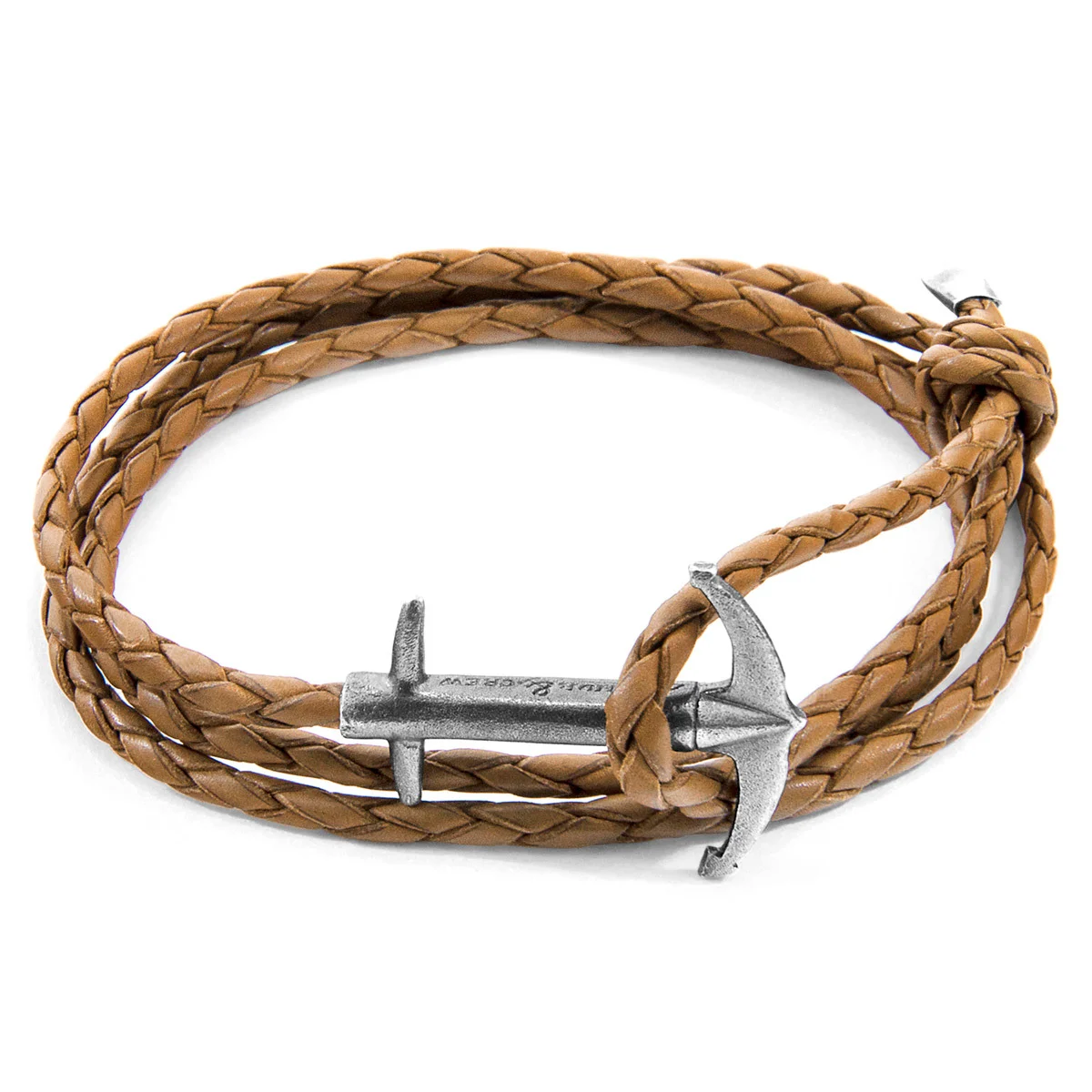 Light Brown Admiral Braided Leather Bracelet