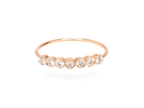 Rose Gold Lucky 7 Bezel Diamond Ring