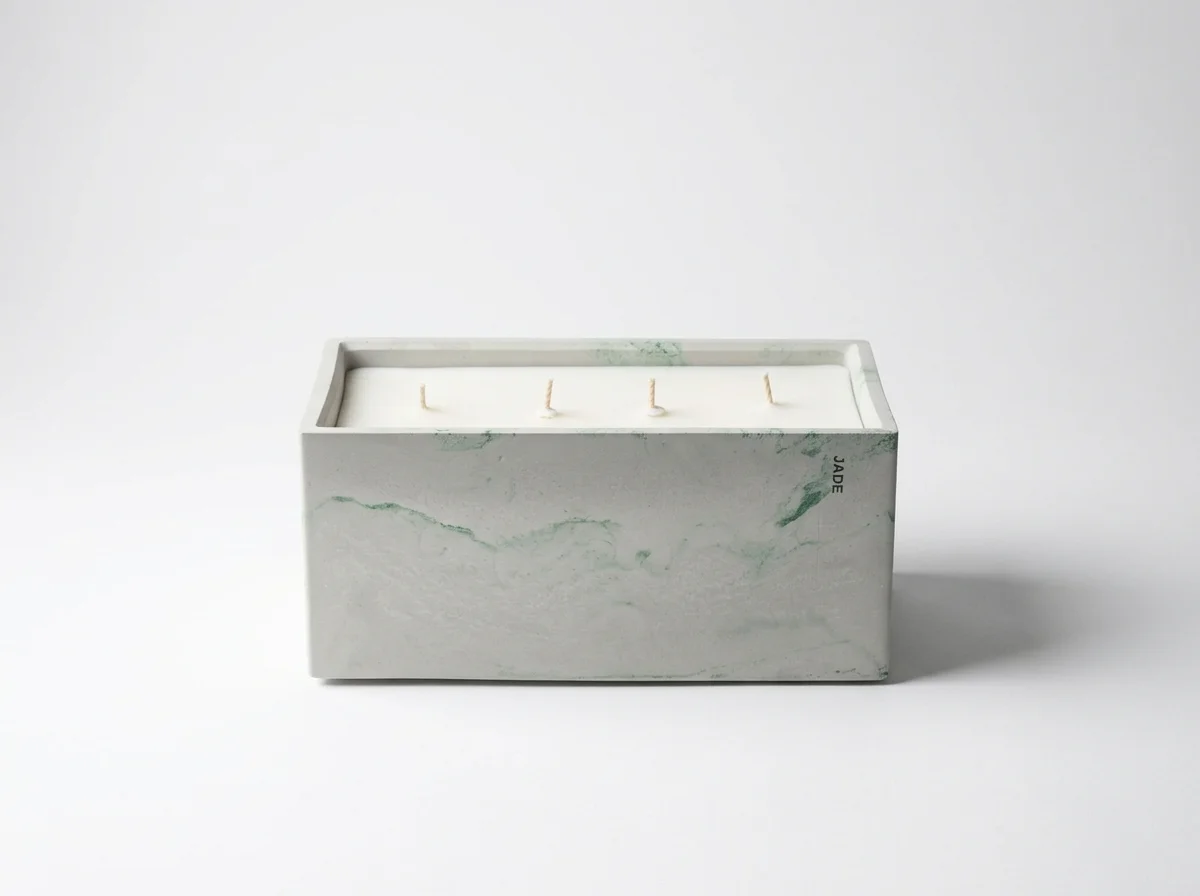 Jade Marble Concrete Candle