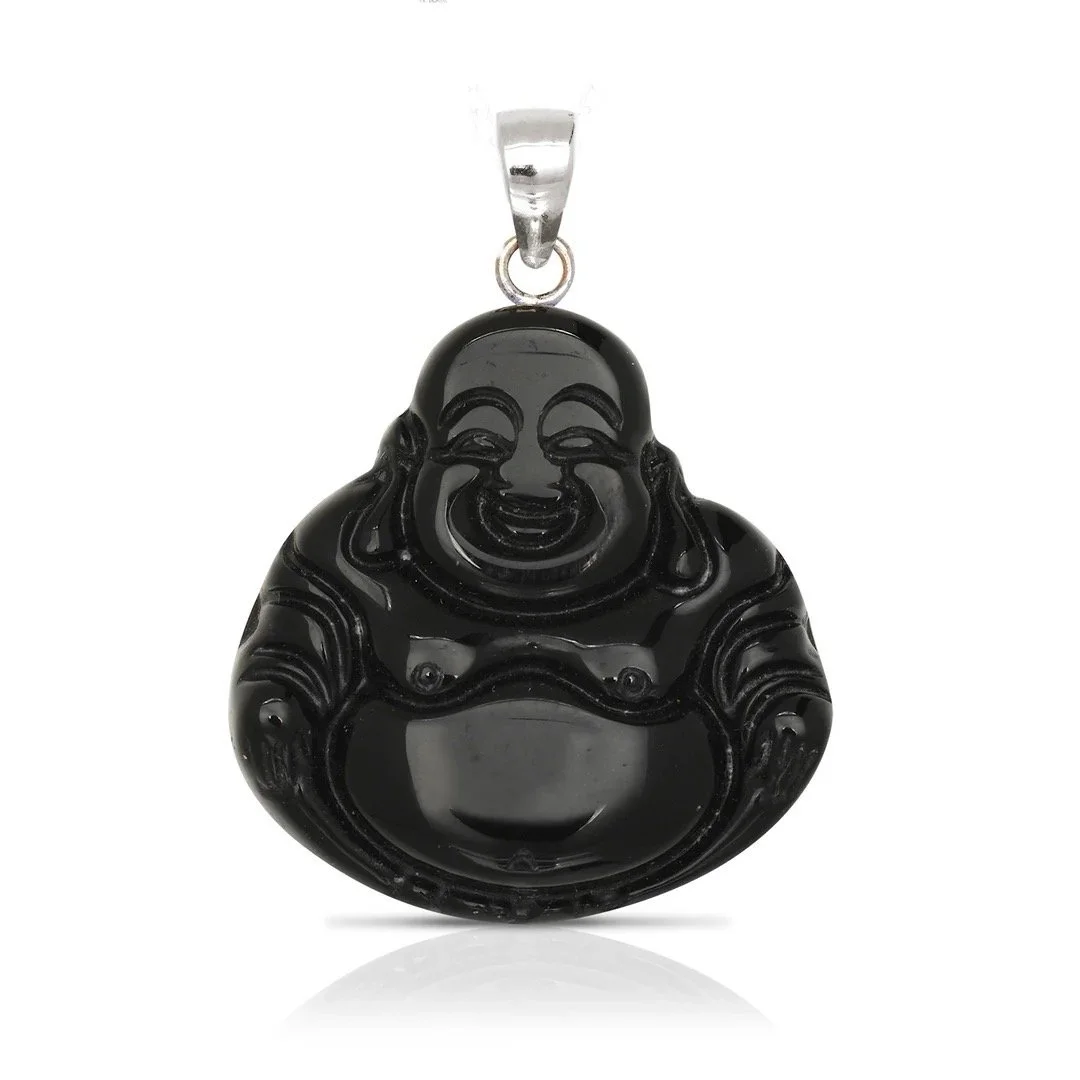 Black Onyx Happy Buddha Pendant