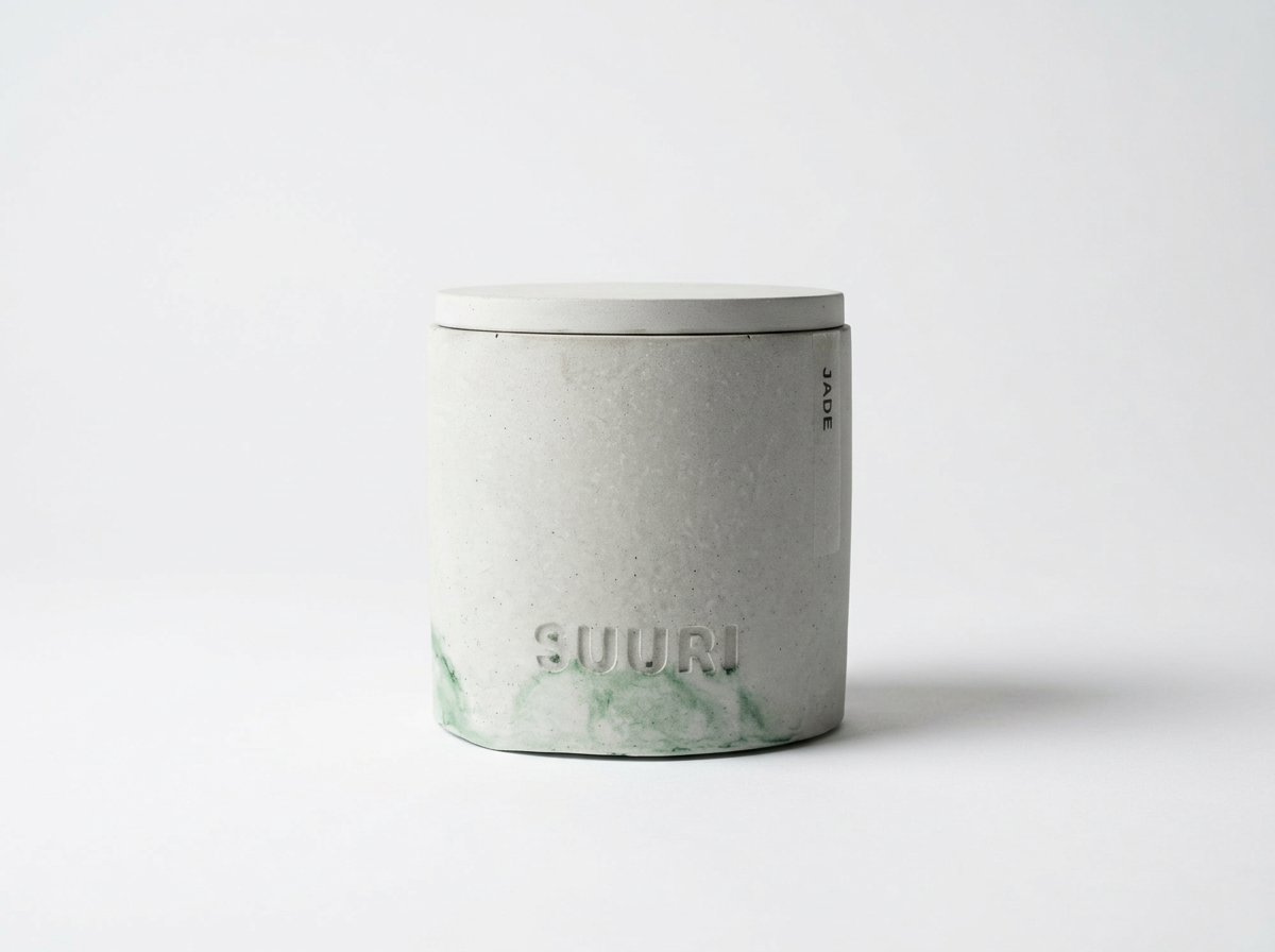 Jade Soy Wax Concrete Candle Vessel
