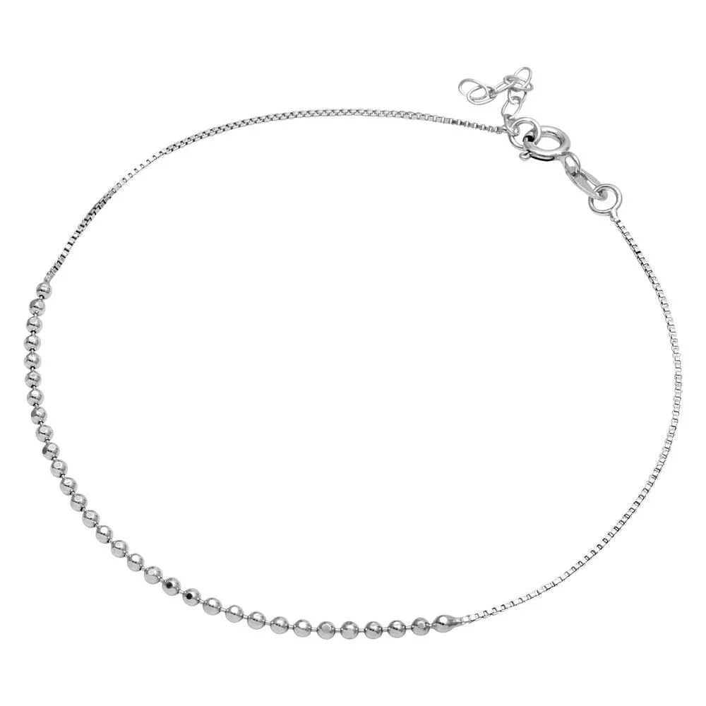 Diamond Cut Beaded Anklet