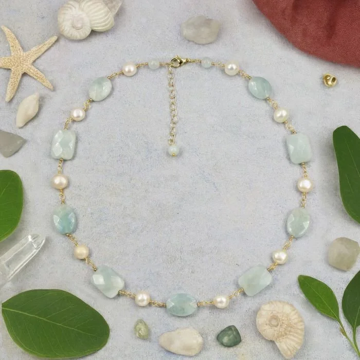 Seafoam Aquamarine Necklace