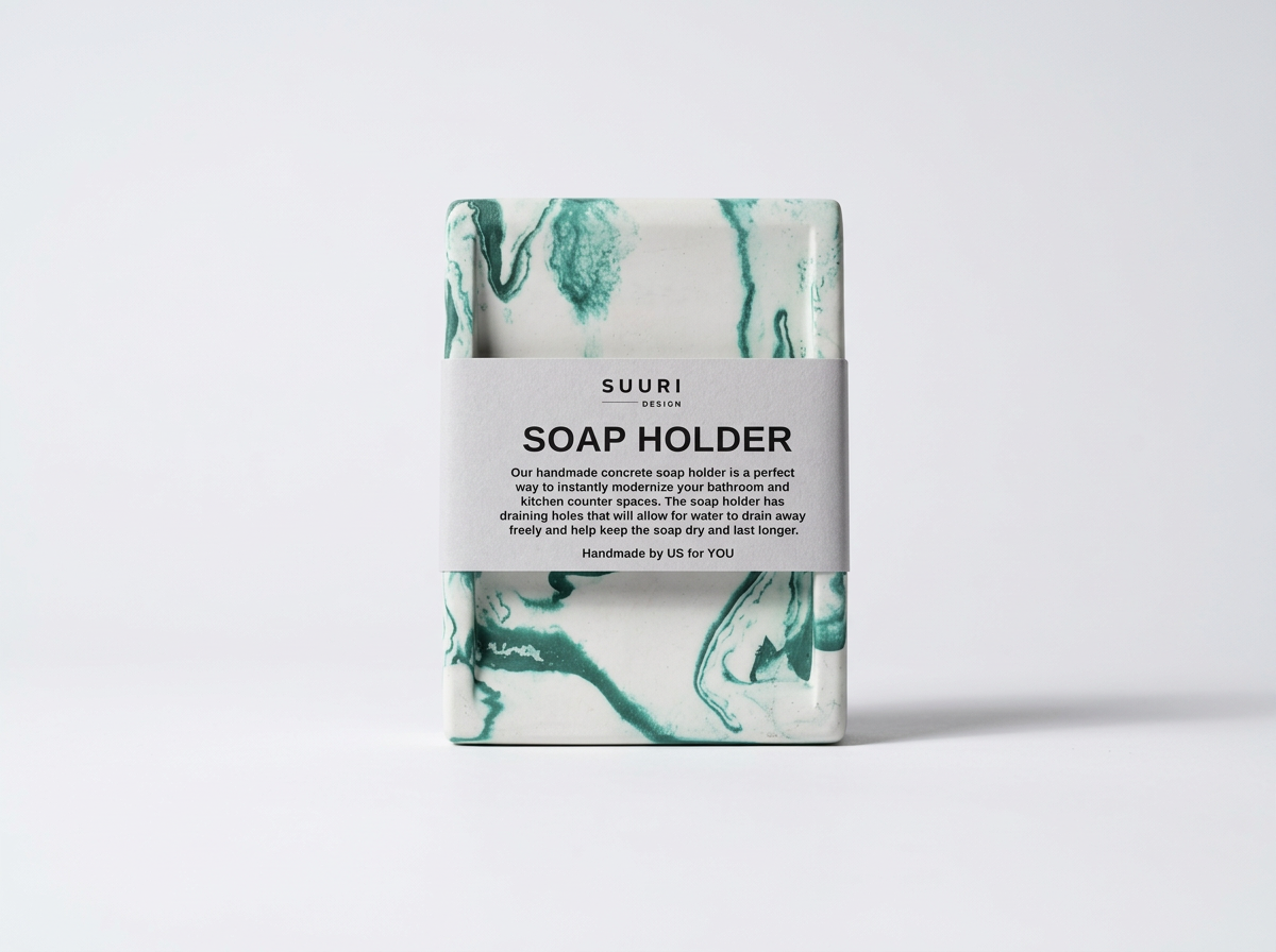 Green Marble Concrete Soap Holder