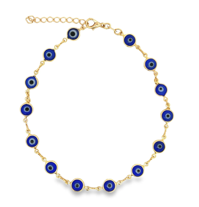 Traditional Blue Evil Eye Link Bracelet