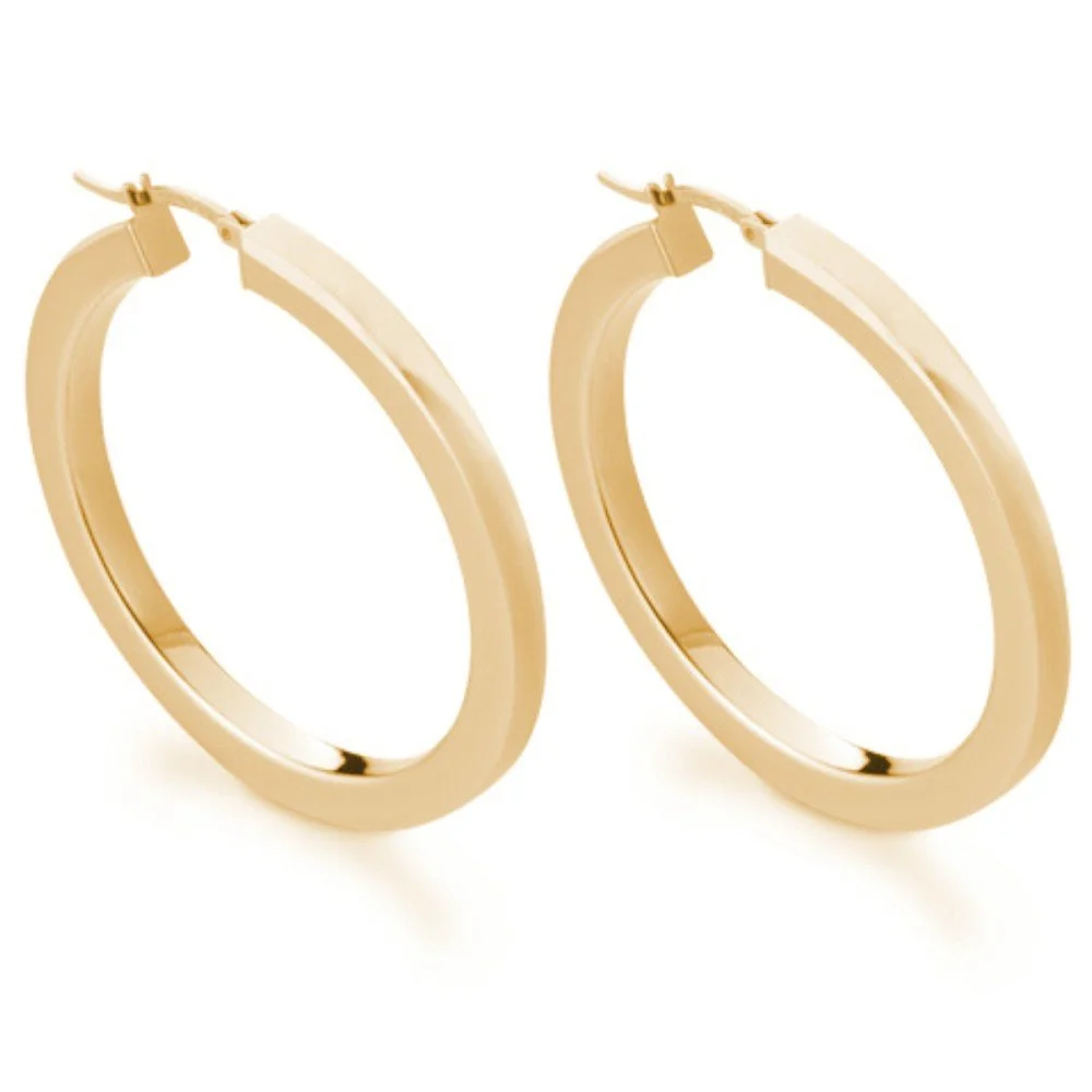 Square Creole Hoop Earrings