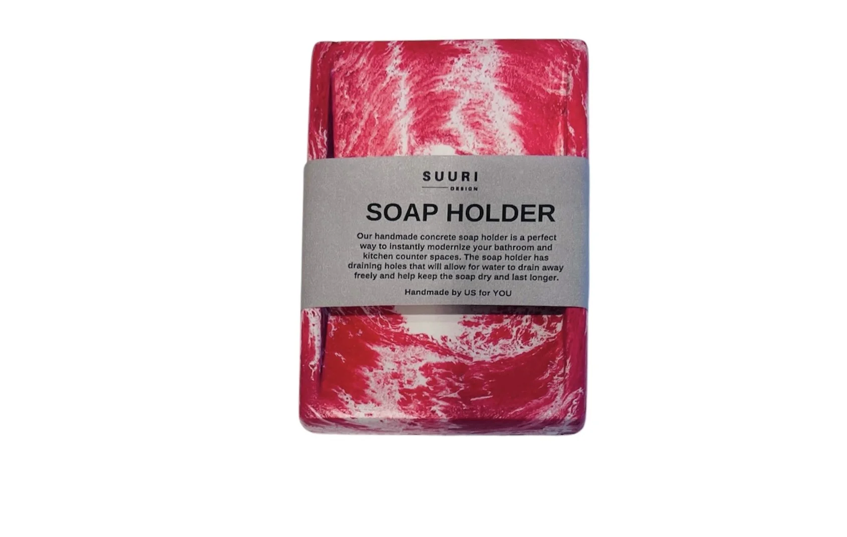 Red Marble Concrete Soap Holder