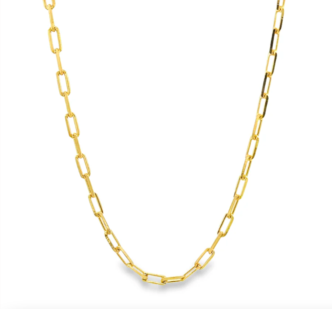 Paperclip Chain Necklace in 18K Gold Filled