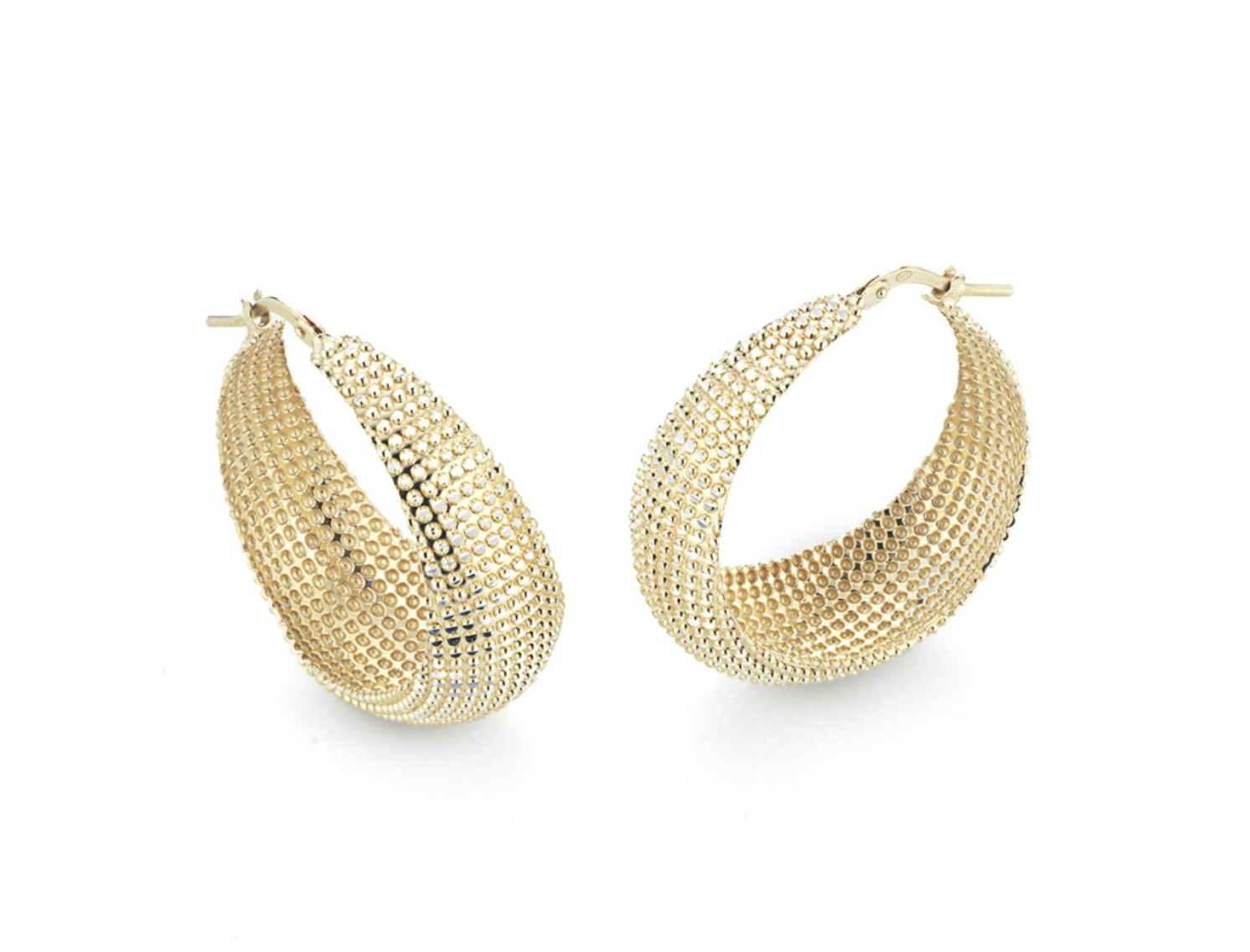 Lux Diamond Cut Textured Hoop Earrings