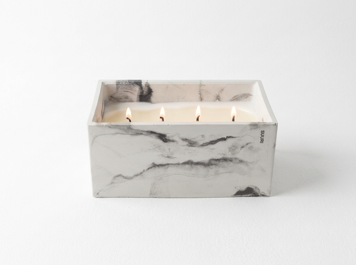 Suuri Soy Wax Marble Concrete Candle