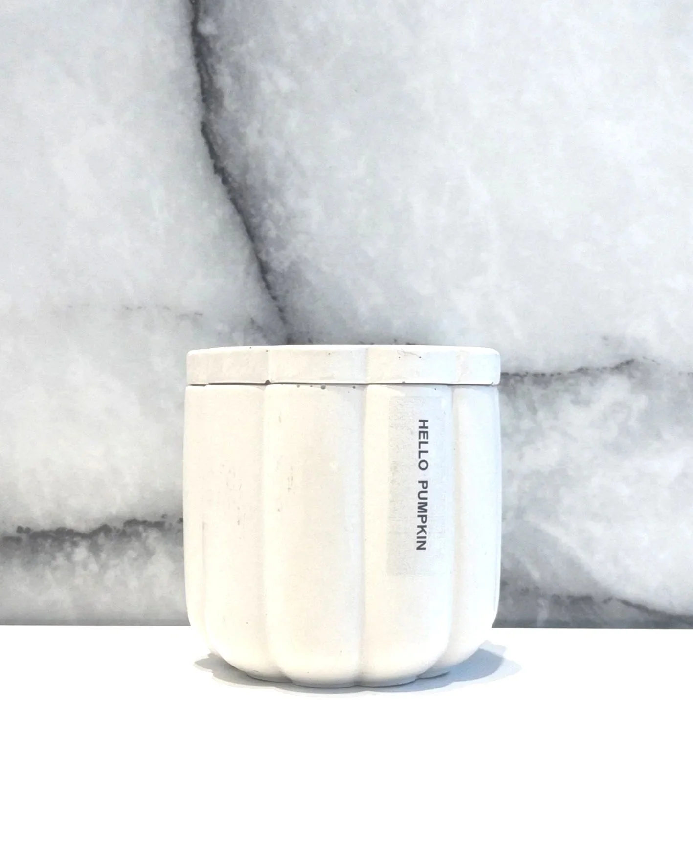 Hello Pumpkin Soy Wax Candle Concrete Vessel with Lid