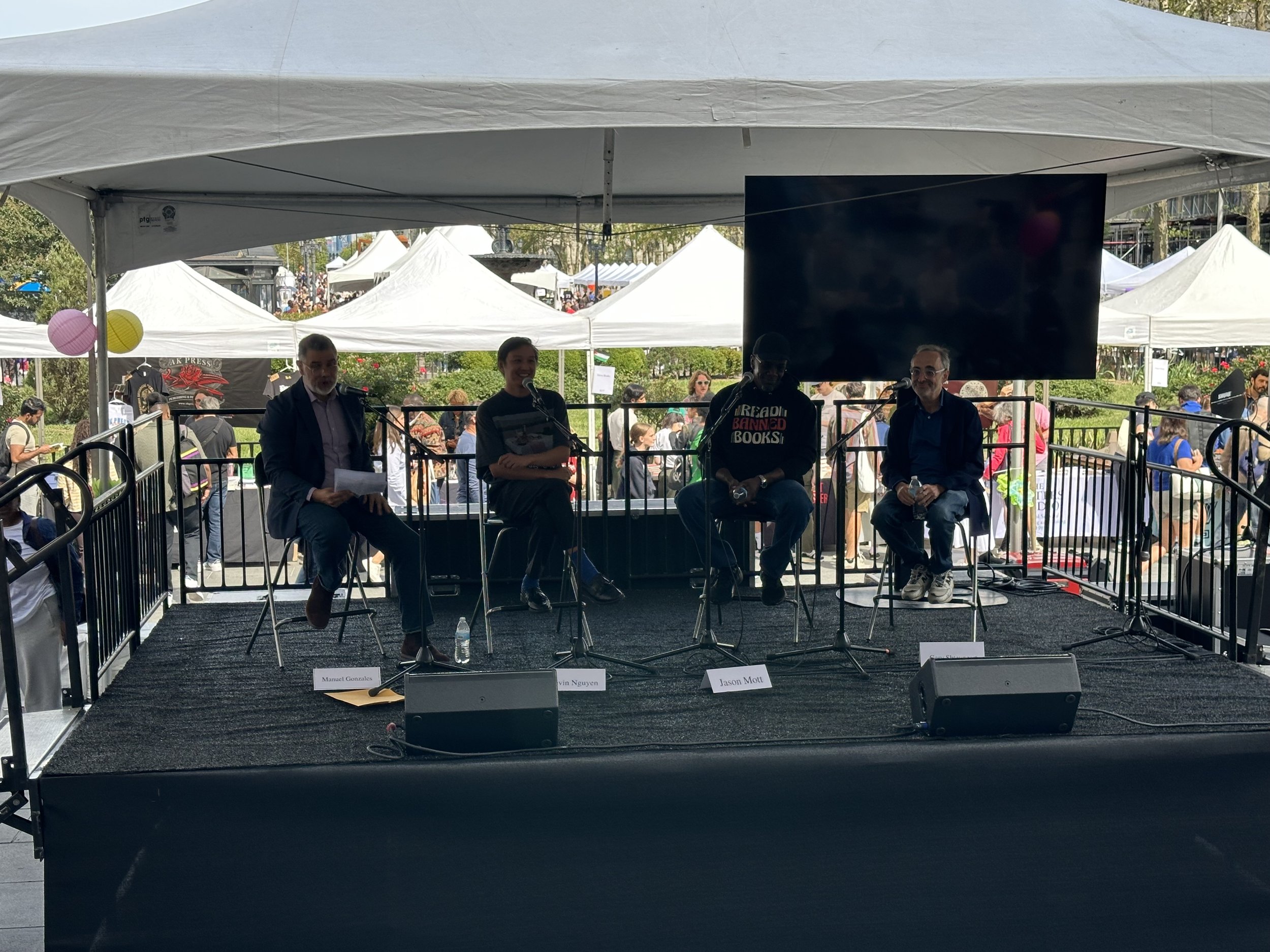 Brooklyn book festival, panel on writing humor and politics