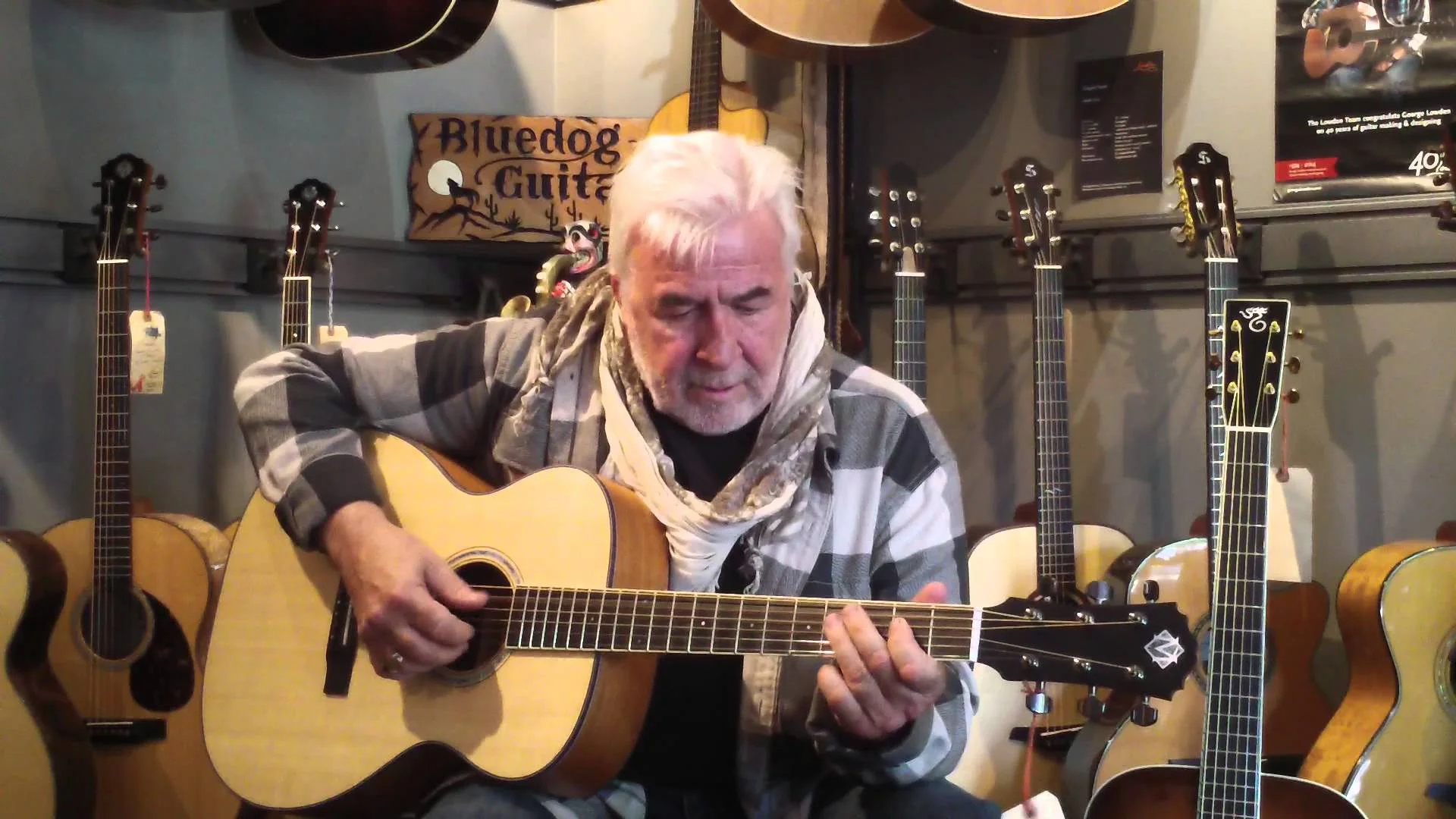 Jim Byrnes Demos the First Morgan OM Guitar in Satin Finish 