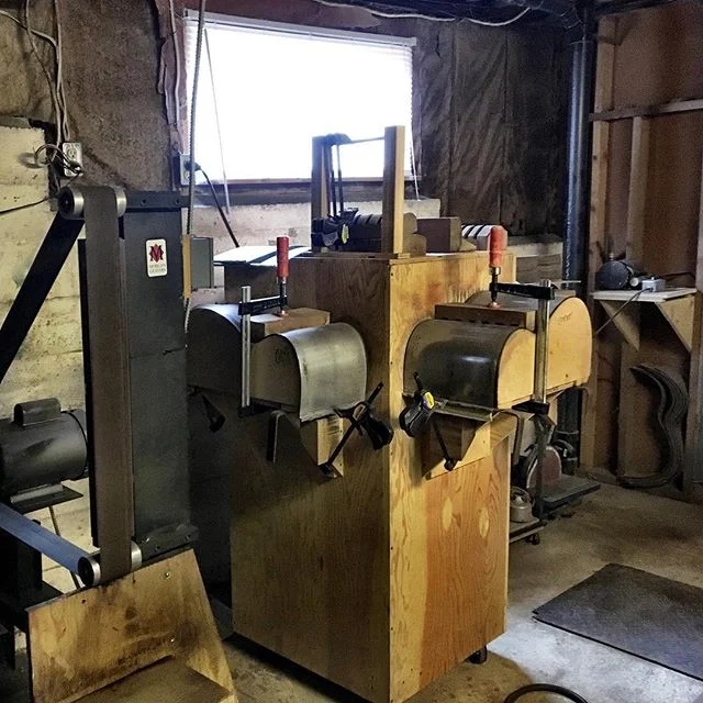 Gotta start somewhere so might as well start by bending sides. For a long time, I bent sides over a heated pipe like a lot of guitar builders. But I got tired of that- way too much time and not as accurate as it could be. So I stole an idea from my former teacher @larriveeguitars and built bending machines modifying them for a small shop. I can bend both sides at the same time in two minutes or so. I have six ‘irons’ which allow me to bend six different body shapes. Not only way faster but way more accurate. #hearthepassion