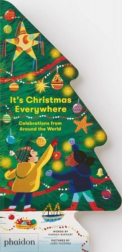 This board book is shaped like a Christmas tree.