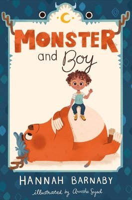 Book one of The Boy and Monster series features the title characters on a blue book cover.