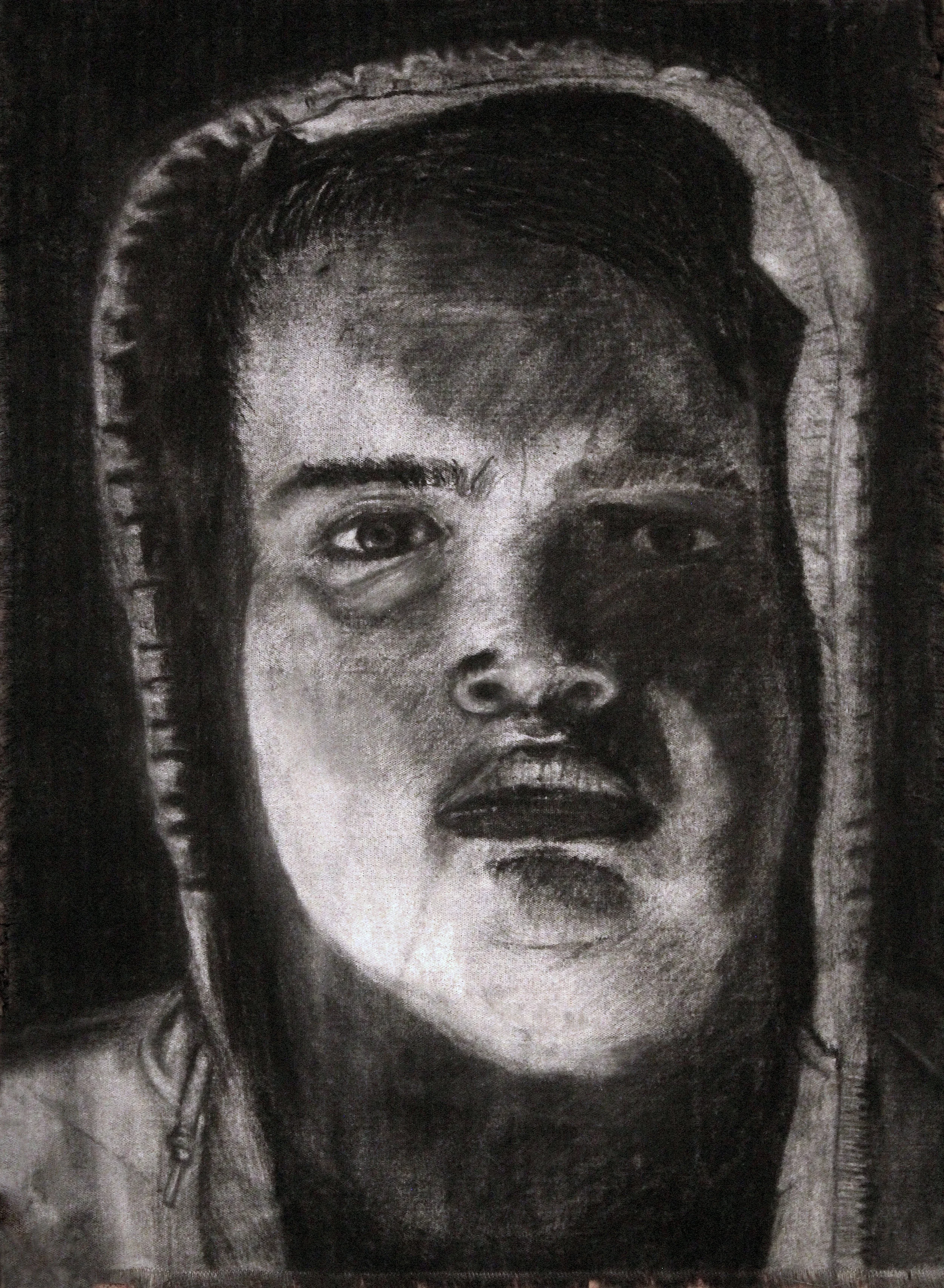  2012 - Self Portrait -&nbsp;Charcoal on cloth 