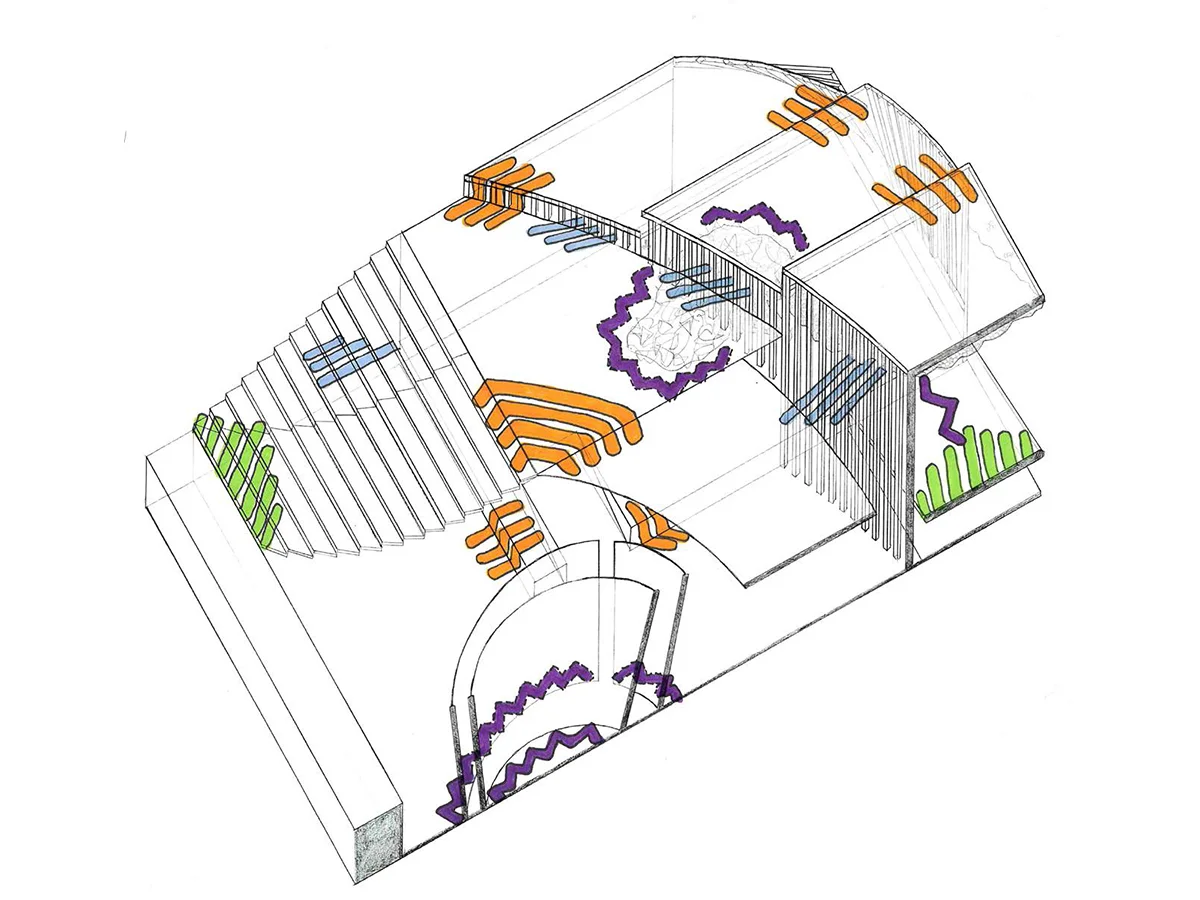 Original Art Gallery Design // Axonometric Section Diagram -&nbsp;Thresholds