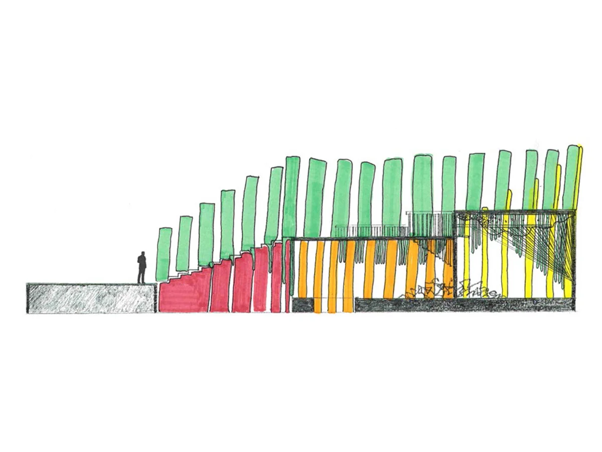Original Art Gallery Design // Section Diagram - Compression