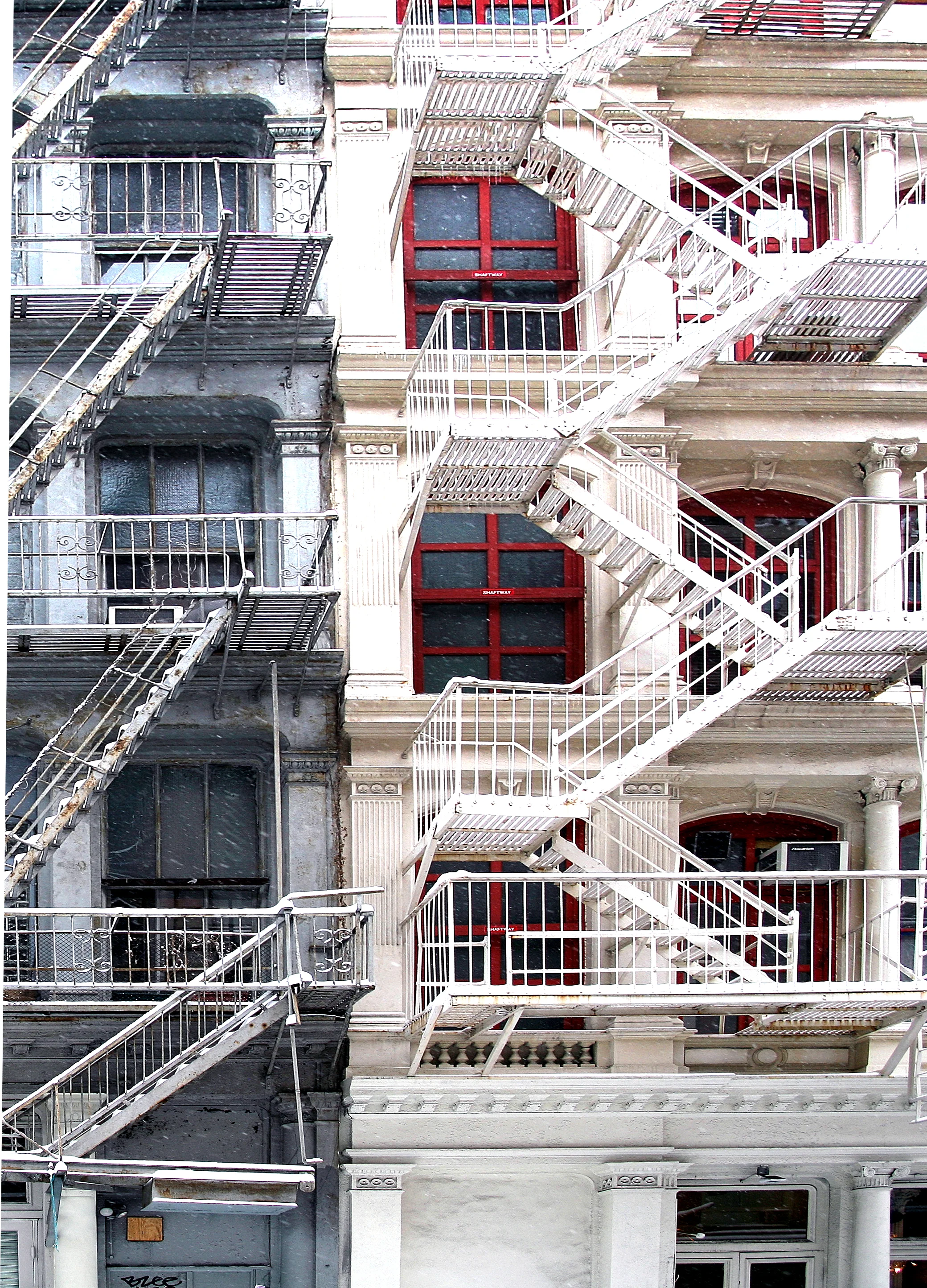 White Facade/Red Trim; SoHo. NYC