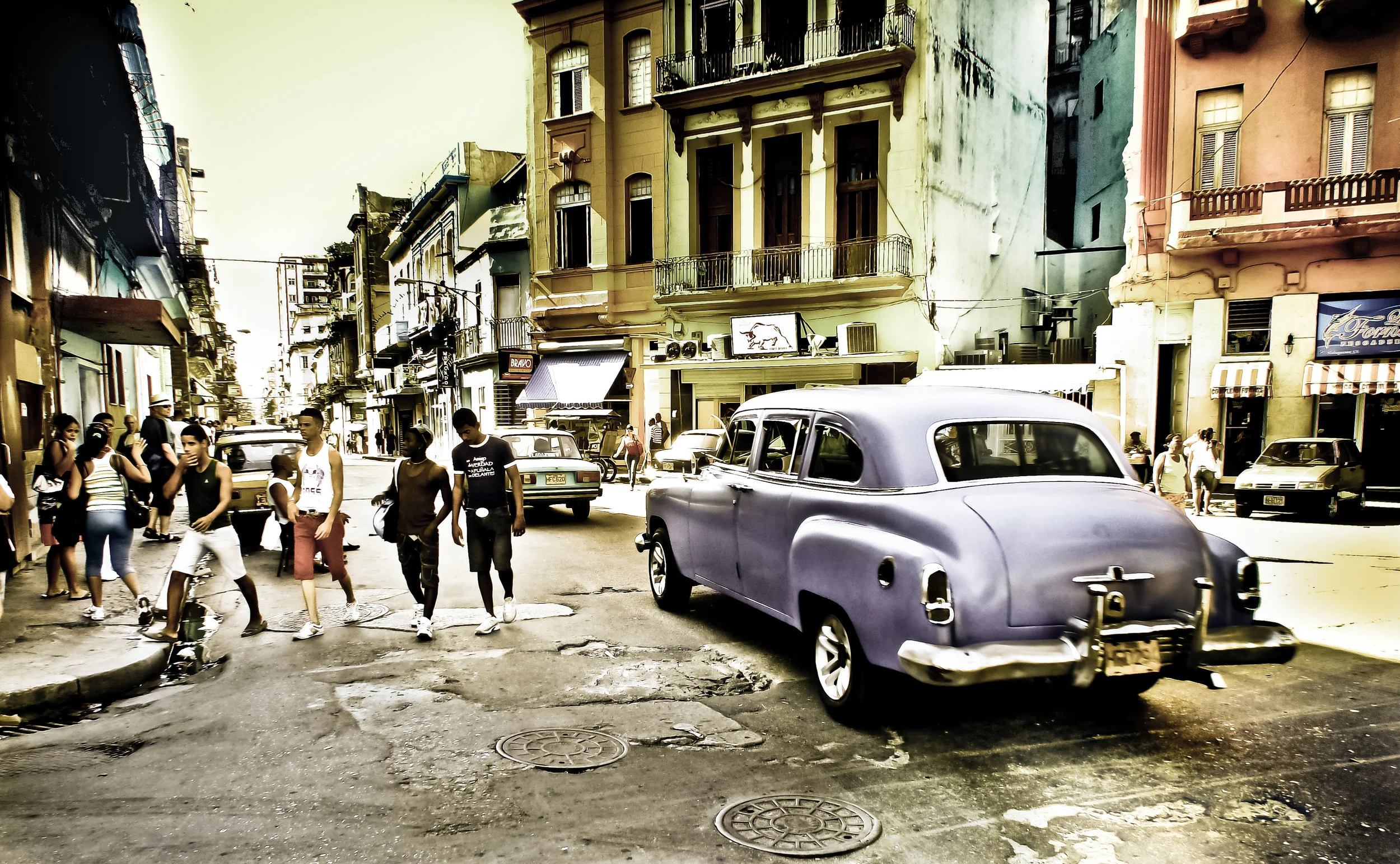 Purple Car; Havana, Cuba