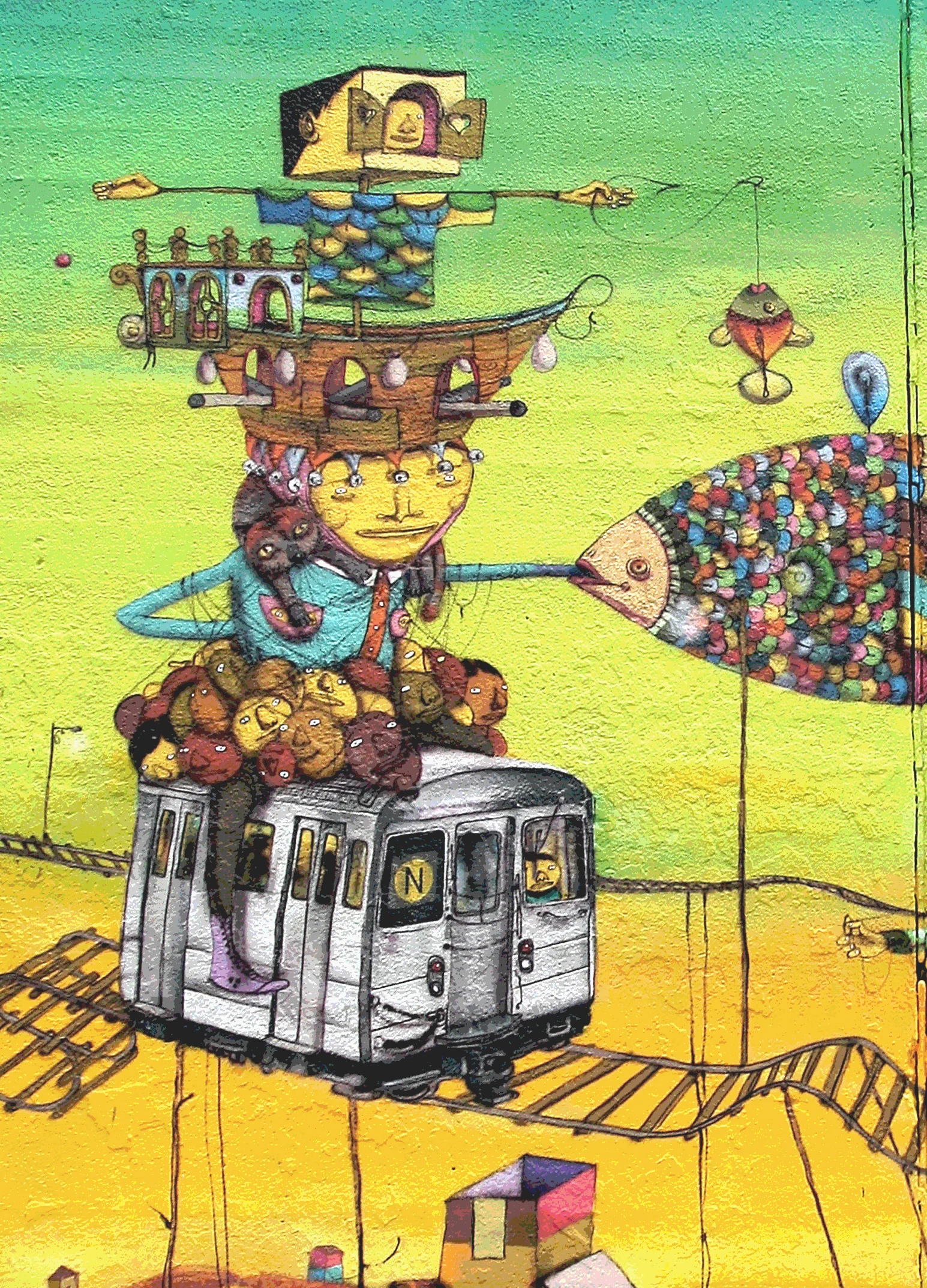  Os Mural/ N Train; E. Village, NYC 