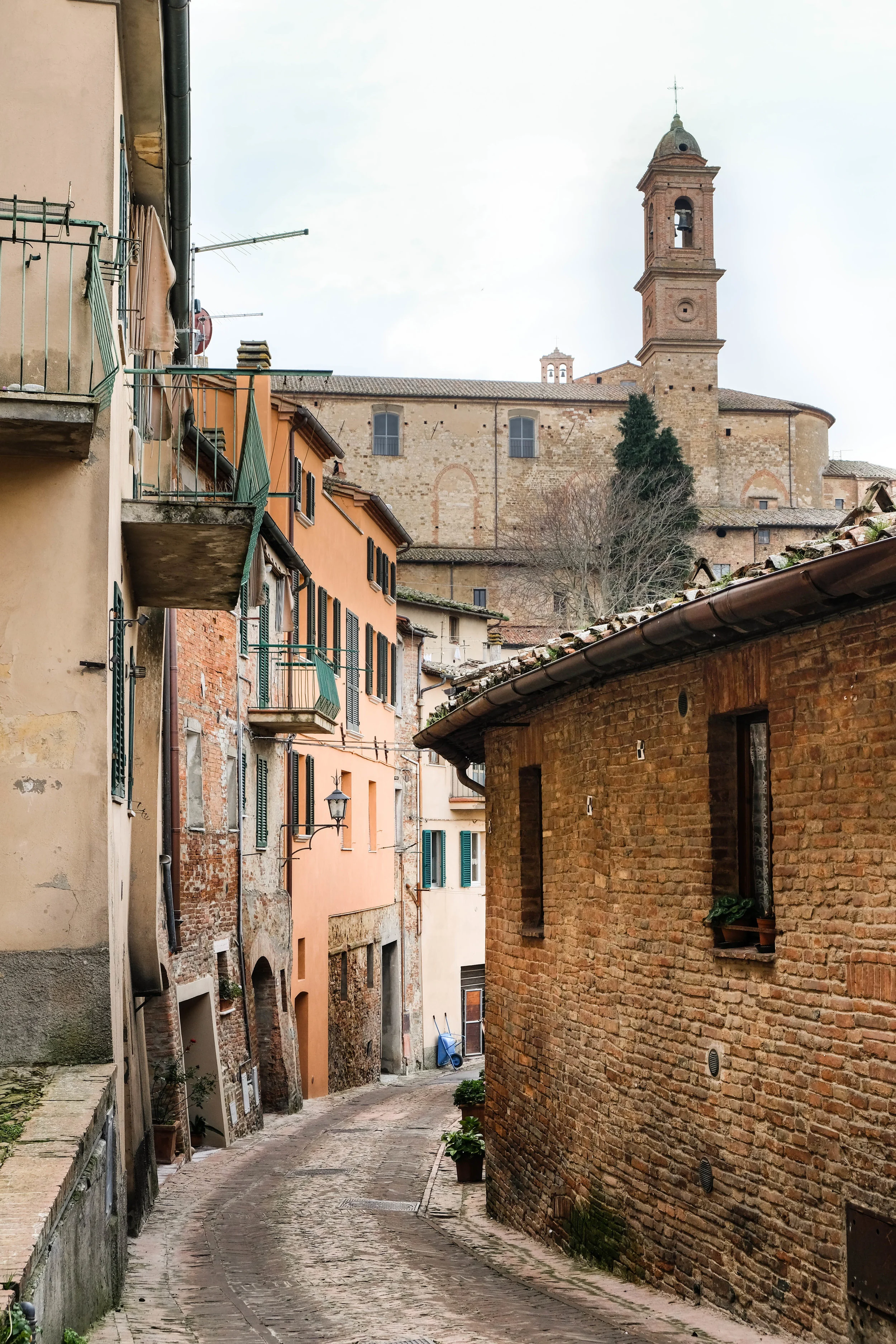 Street and Church Montepulciano Italy