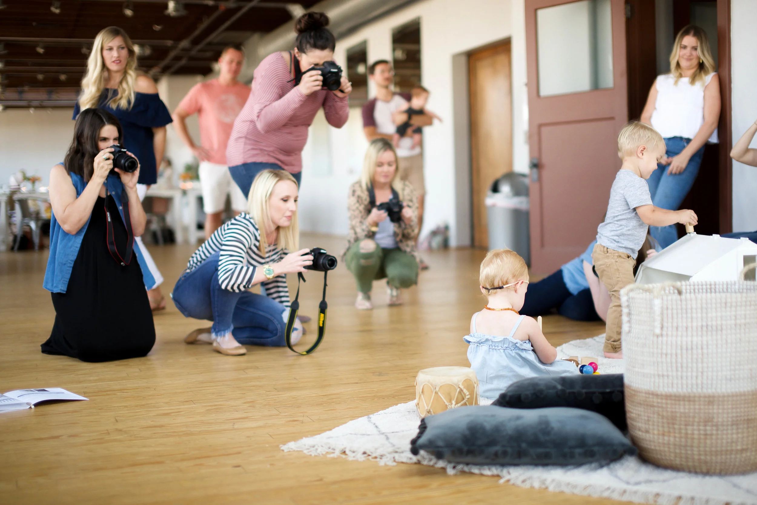 Mamas practicing manual mode at Kindred Photography Workshop , Photo by Kacey Gilpin