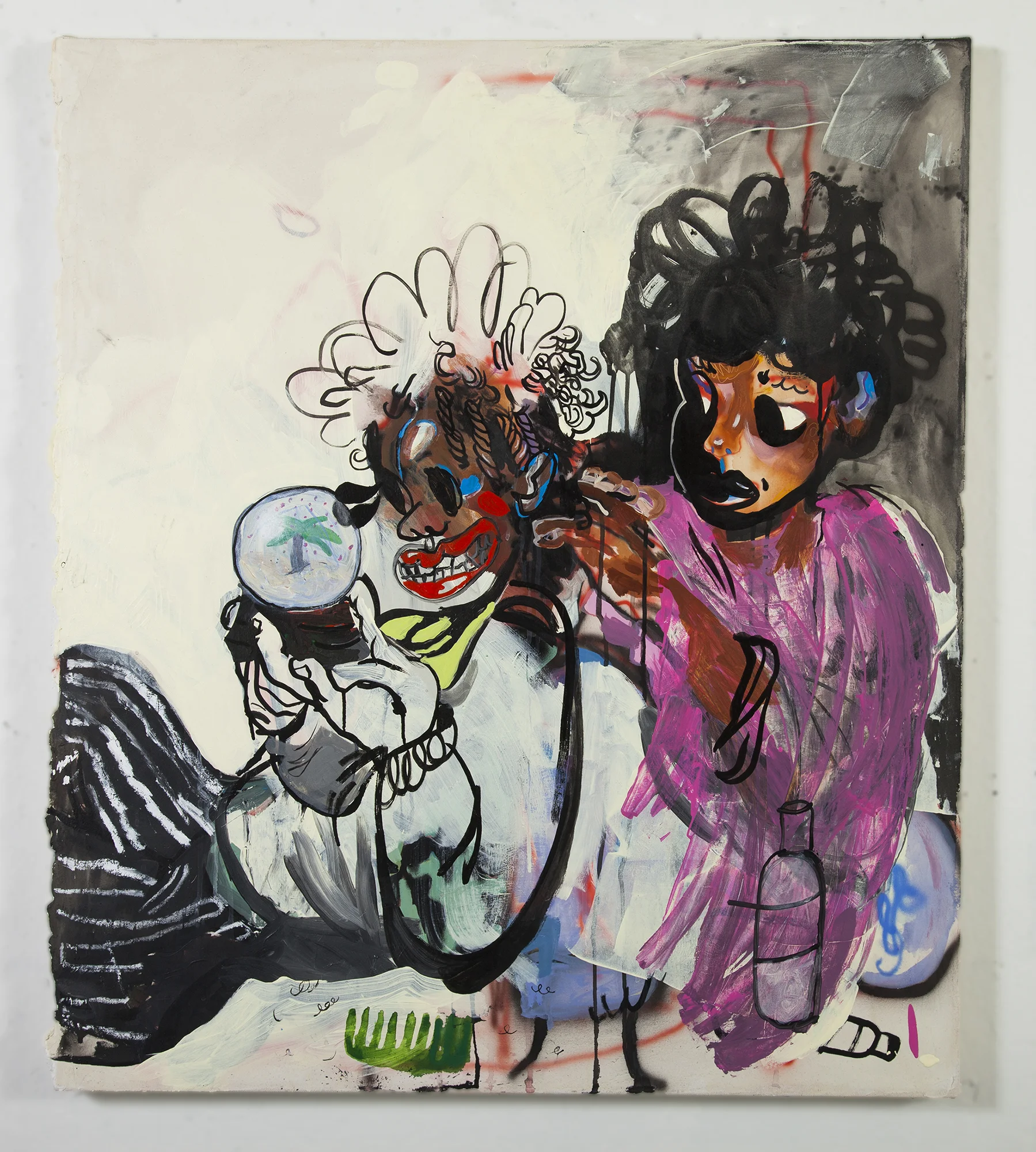 Who does your hair 2018 38x46” acrylic, airbrush, and oil stick on canvas