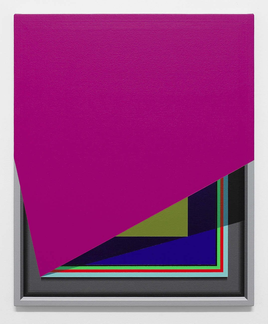   Severed Hue (Magenta/Red)   2013  Acrylic on canvas  22 x 18 inches  (55.88 x 45.72 cm)       