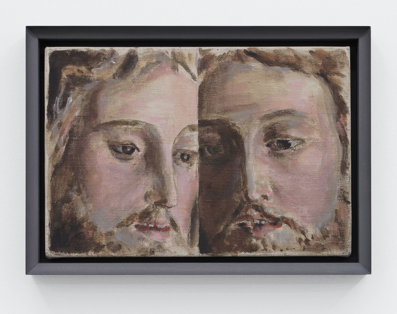  Ebay Jesus (Two Views)  2018  Distemper on canvas  7 x 9.5 inches  (17.78 x 24.13 cm)     