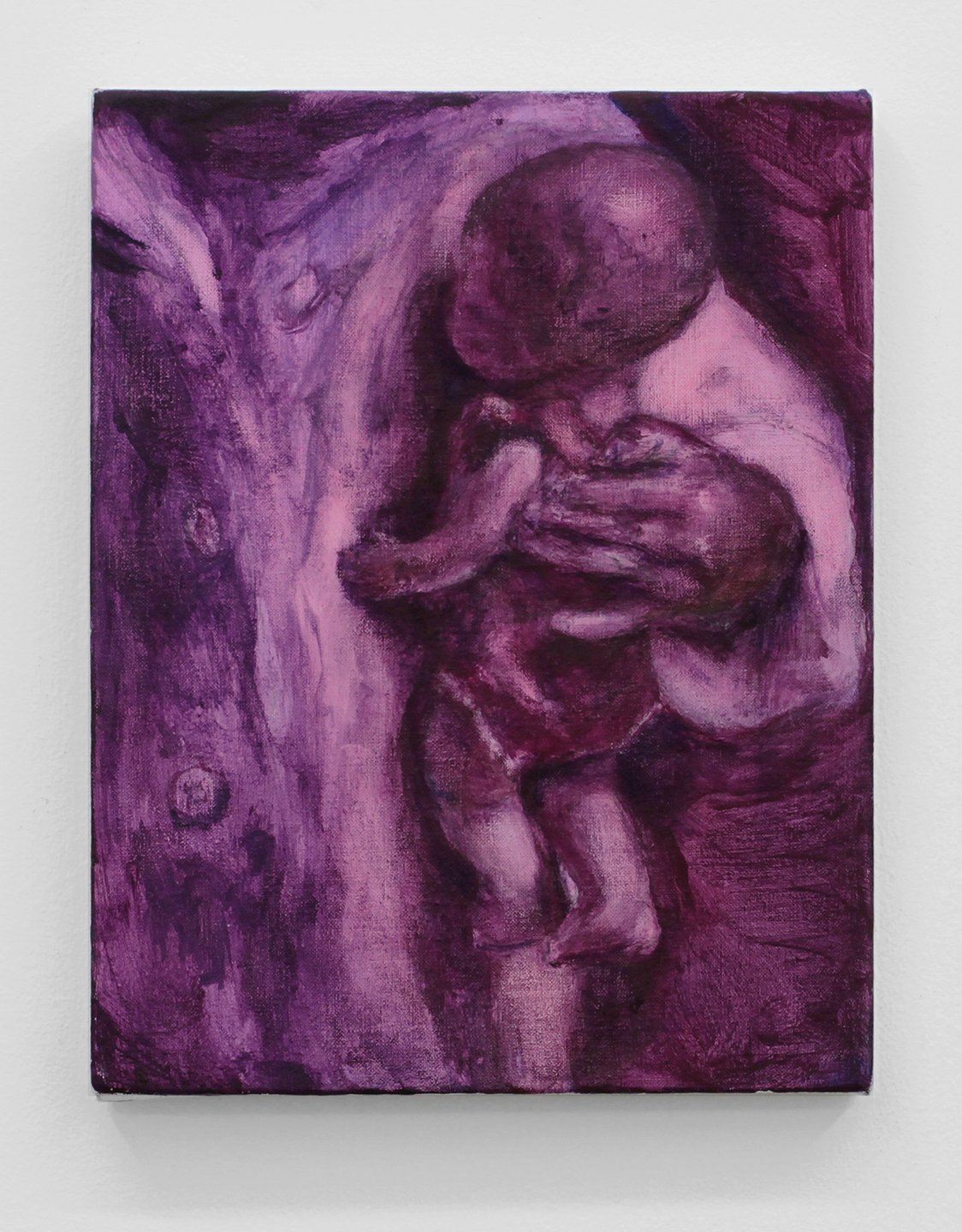  Child with Doll  2019  Distemper on canvas  10 x 8 inches  (25.4 x 20.32 cm) 