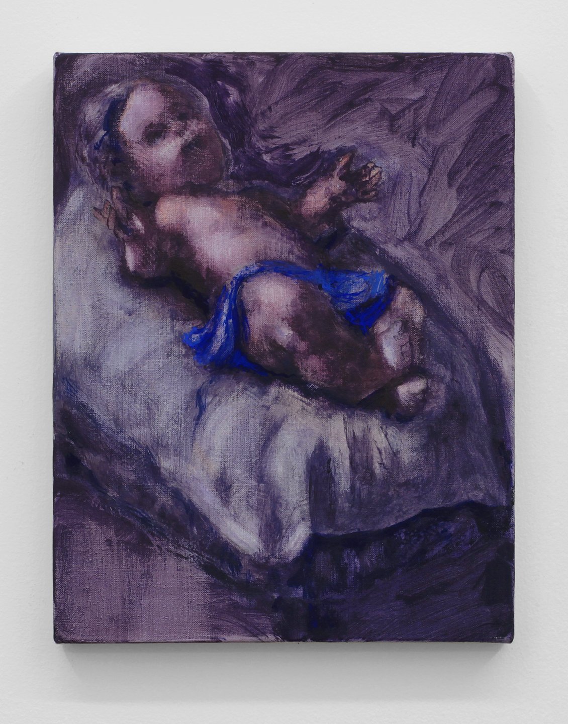  Ebay Jesus with Blue  2019  Distemper on canvas  10 x 8 inches  (25.4 x 20.32 cm) 