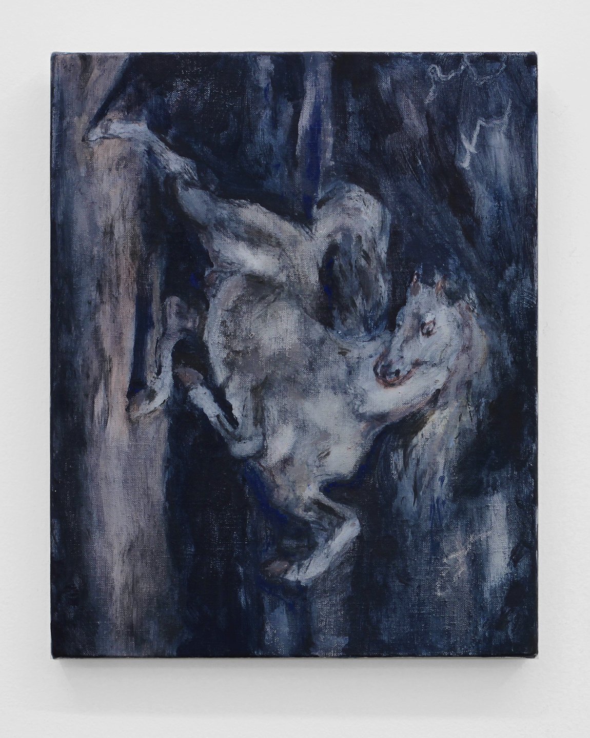  Falling Horse (After Delacroix)  2019  Distemper on canvas  10 x 8 inches  (25.4 x 20.32 cm) 