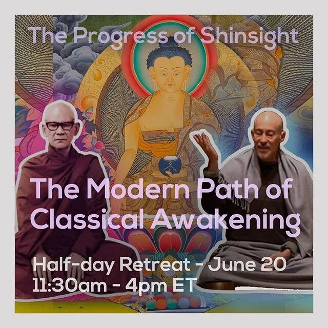 We&rsquo;re offering a free virtual half-day retreat on Saturday. We&rsquo;ll explore a piece of the Progress of Insight (one map of awakening) using the skills and techniques of Shinzen Young.
.
We hope this space and these practices can provide nou