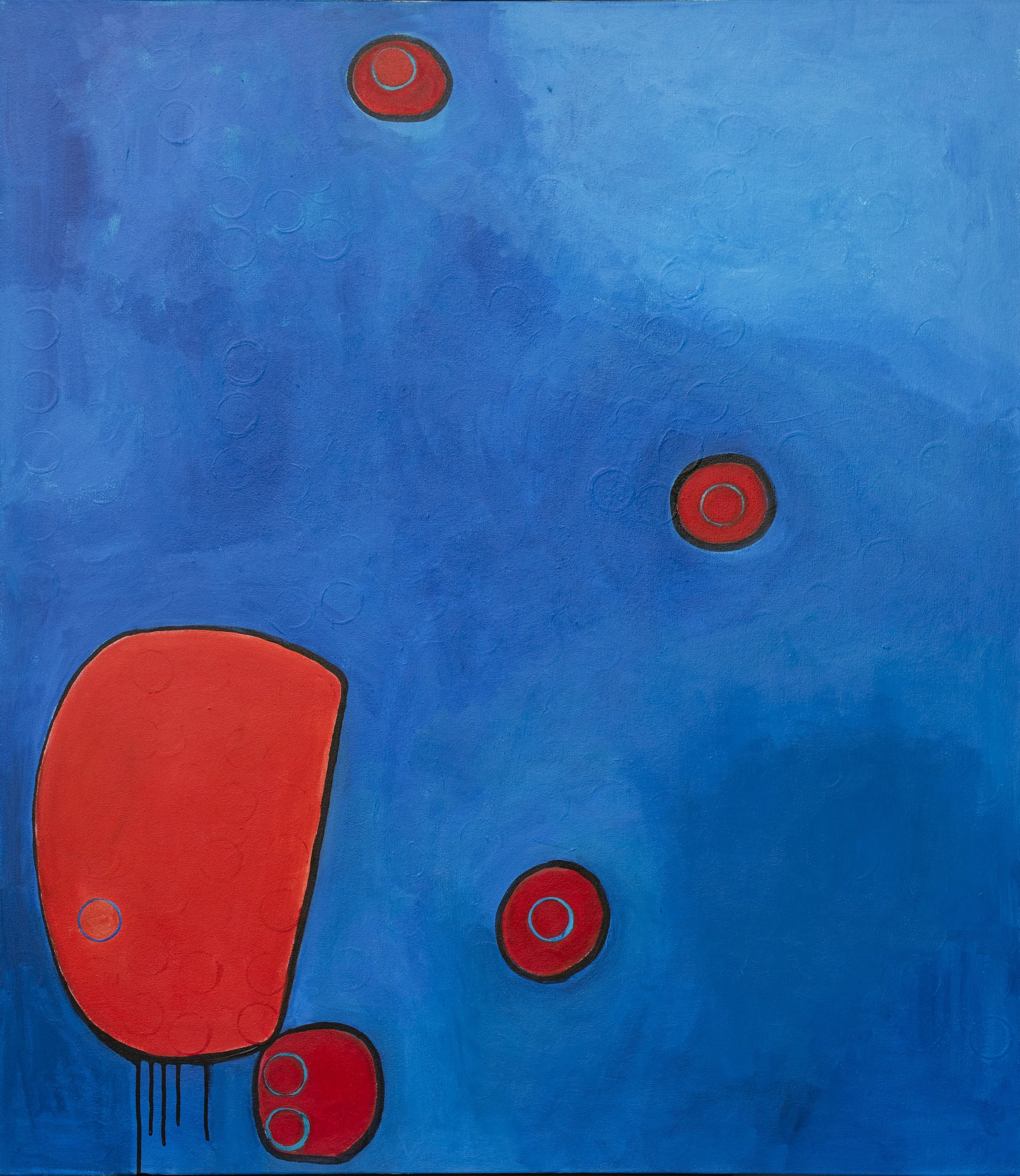 Red is the Color of my Heart, 48 x 42 in.