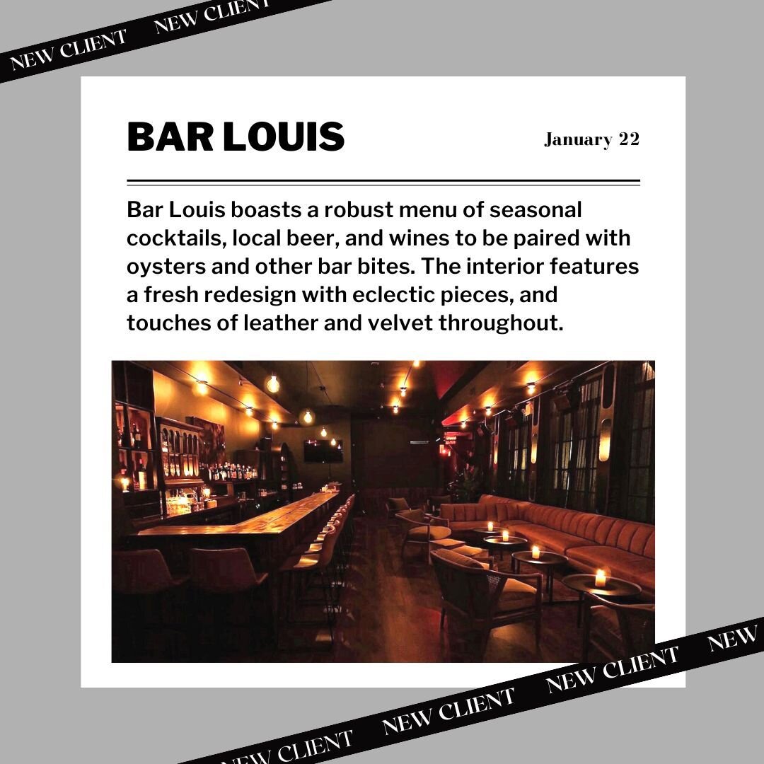 We are excited to introduce our latest client for PR and Influencer marketing, @barlouis 👏🏽⁠
⁠
⁠
⁠
#newclient #publicrelationsagency #restaurantpr #hospitalitypr ⁠
⁠
⁠