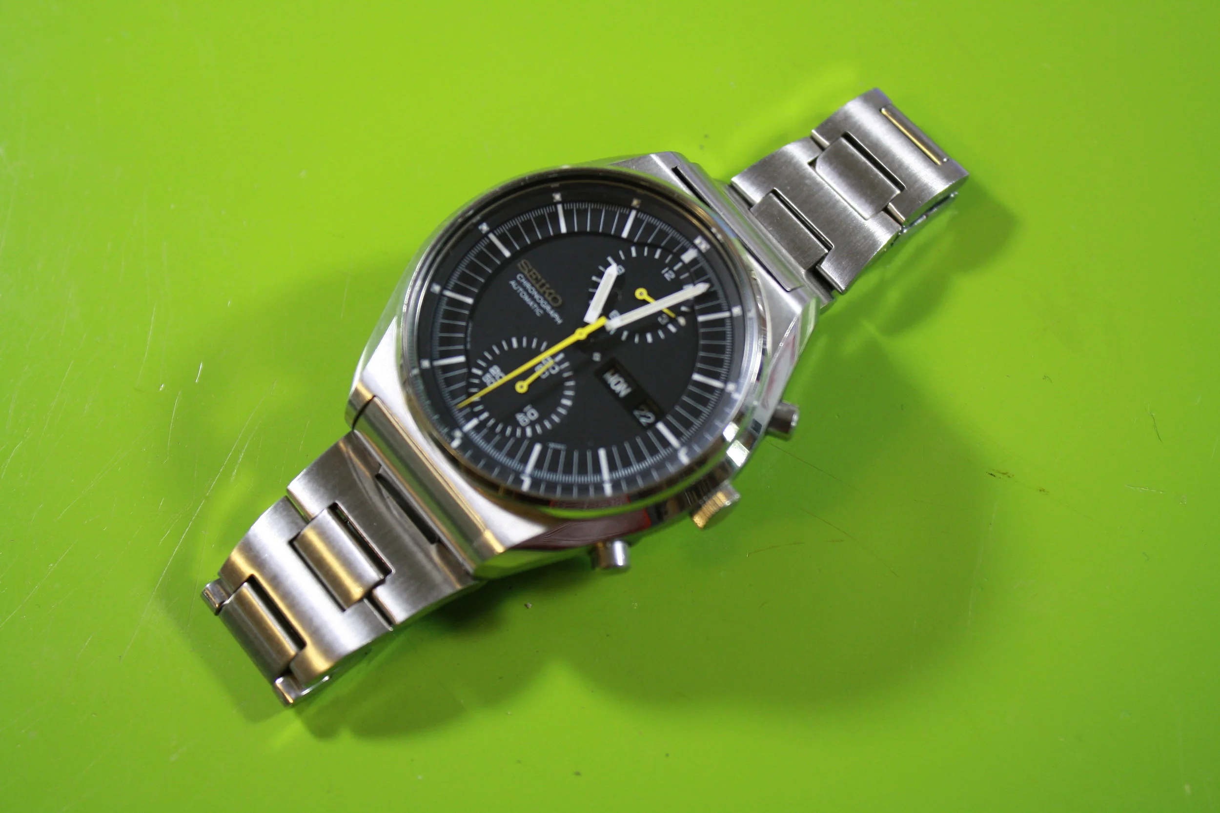 Seiko 6138-3009 "Jumbo" on Stelux Taper H-link bracelet