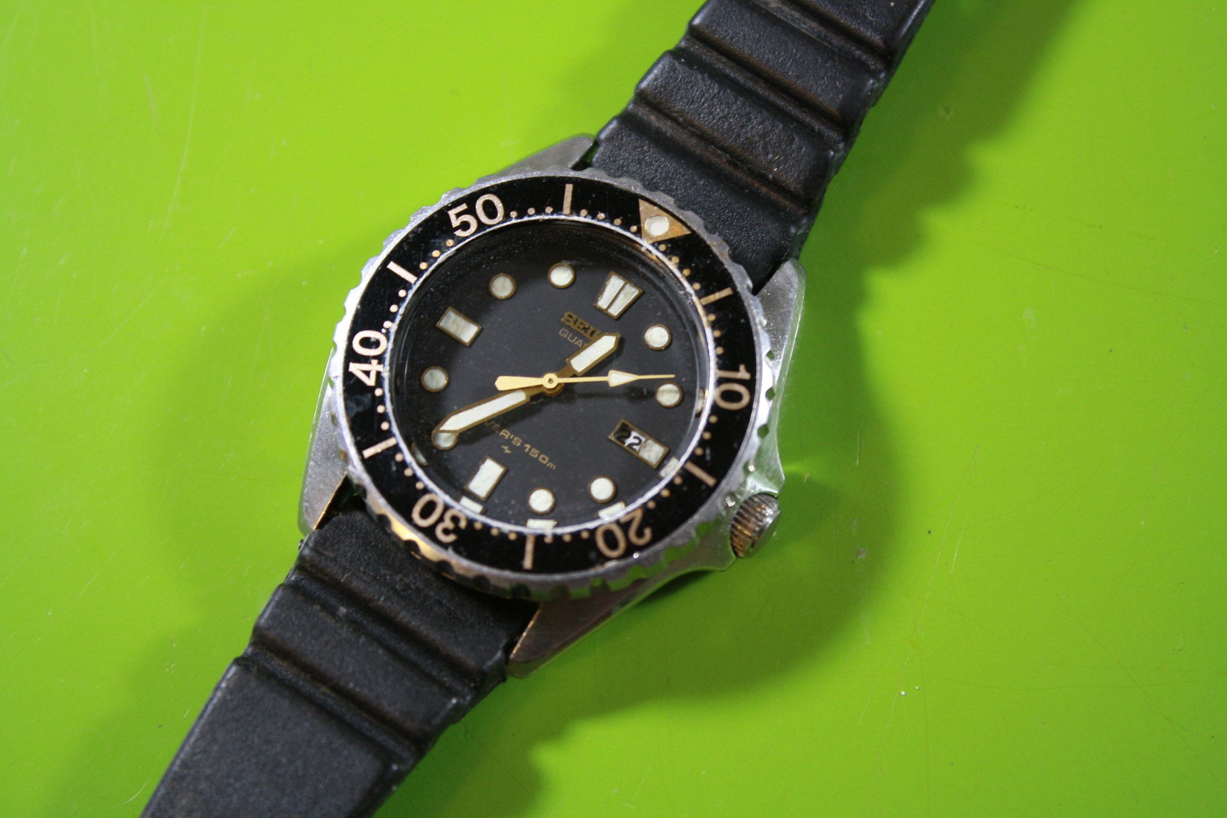 Seiko 2A22-0039 150m quartz diver, 1980s — Klein Vintage Watch