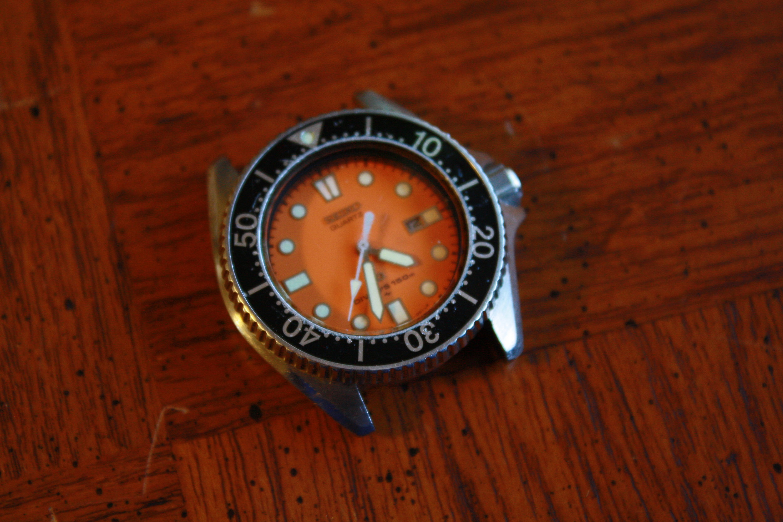 Seiko 2625-001A Orange-dialed 150m Quartz diver, all original, June '82