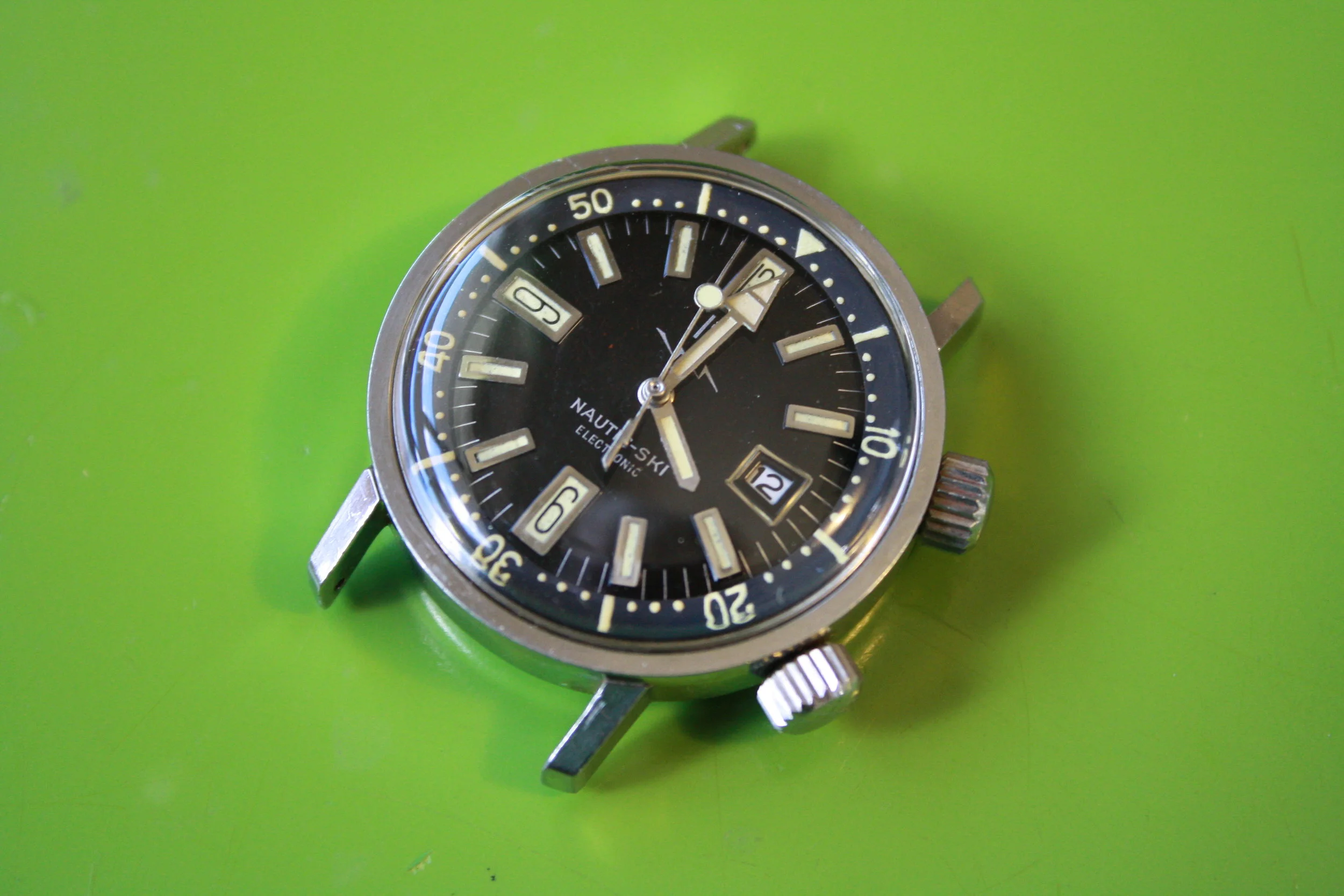 French "Lip" electronic Super Compressor 200m dive watch, 1960s