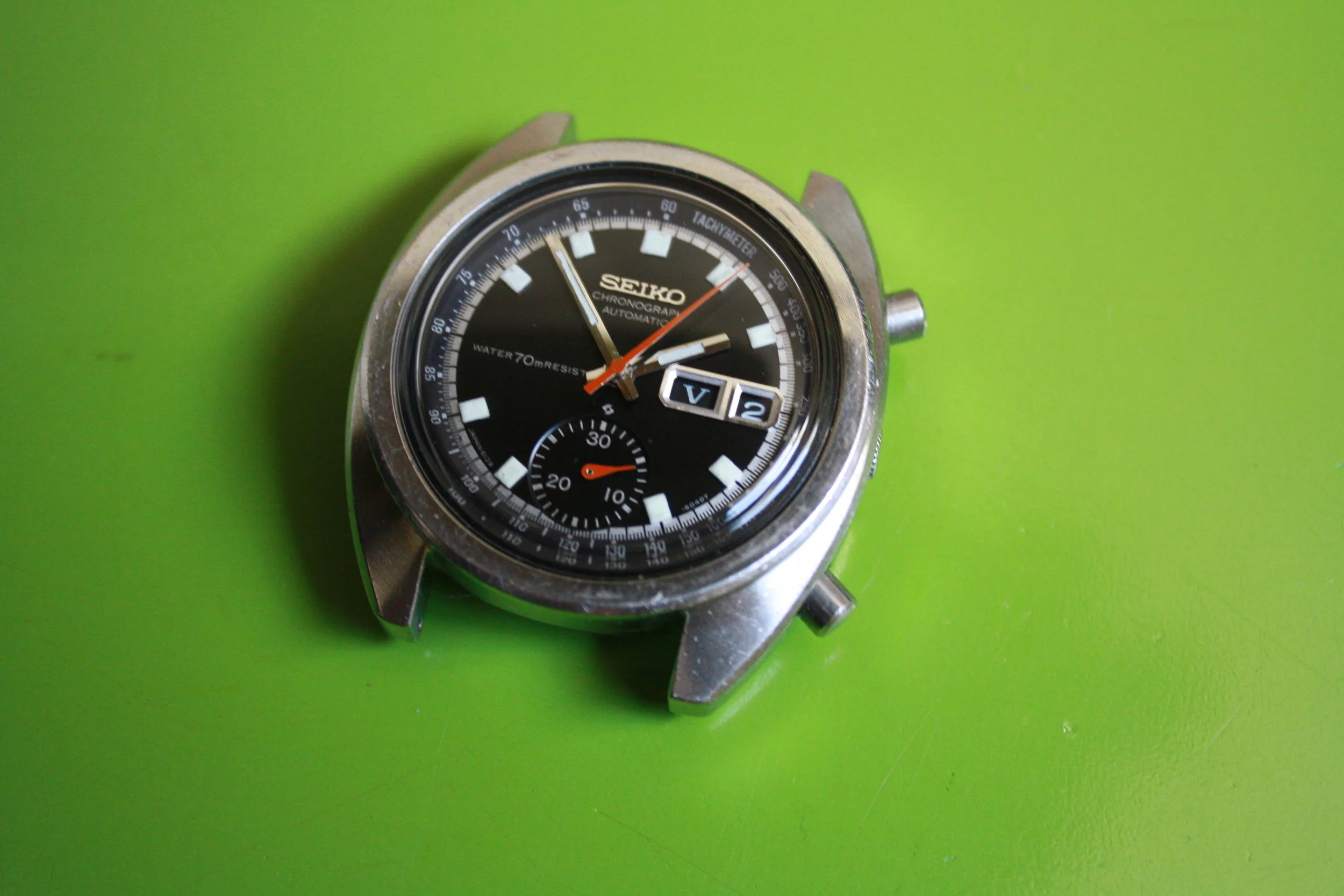 Seiko 6139-6012 Chronograph, now with NOS Tachy ring &amp; bezel &amp; crystal!